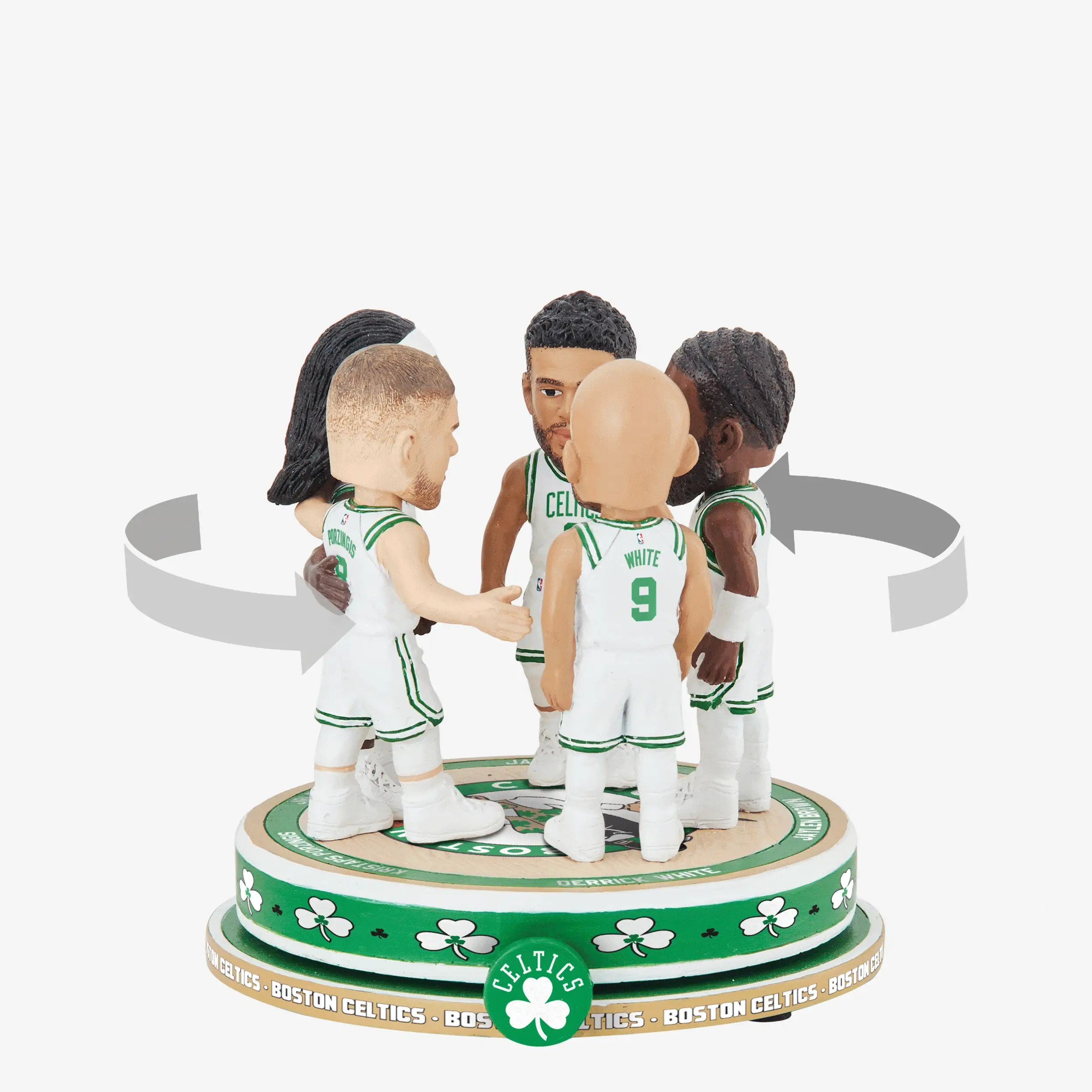 Boston Celtics Huddle Spinner Mini Bobblehead Scene - Image 2