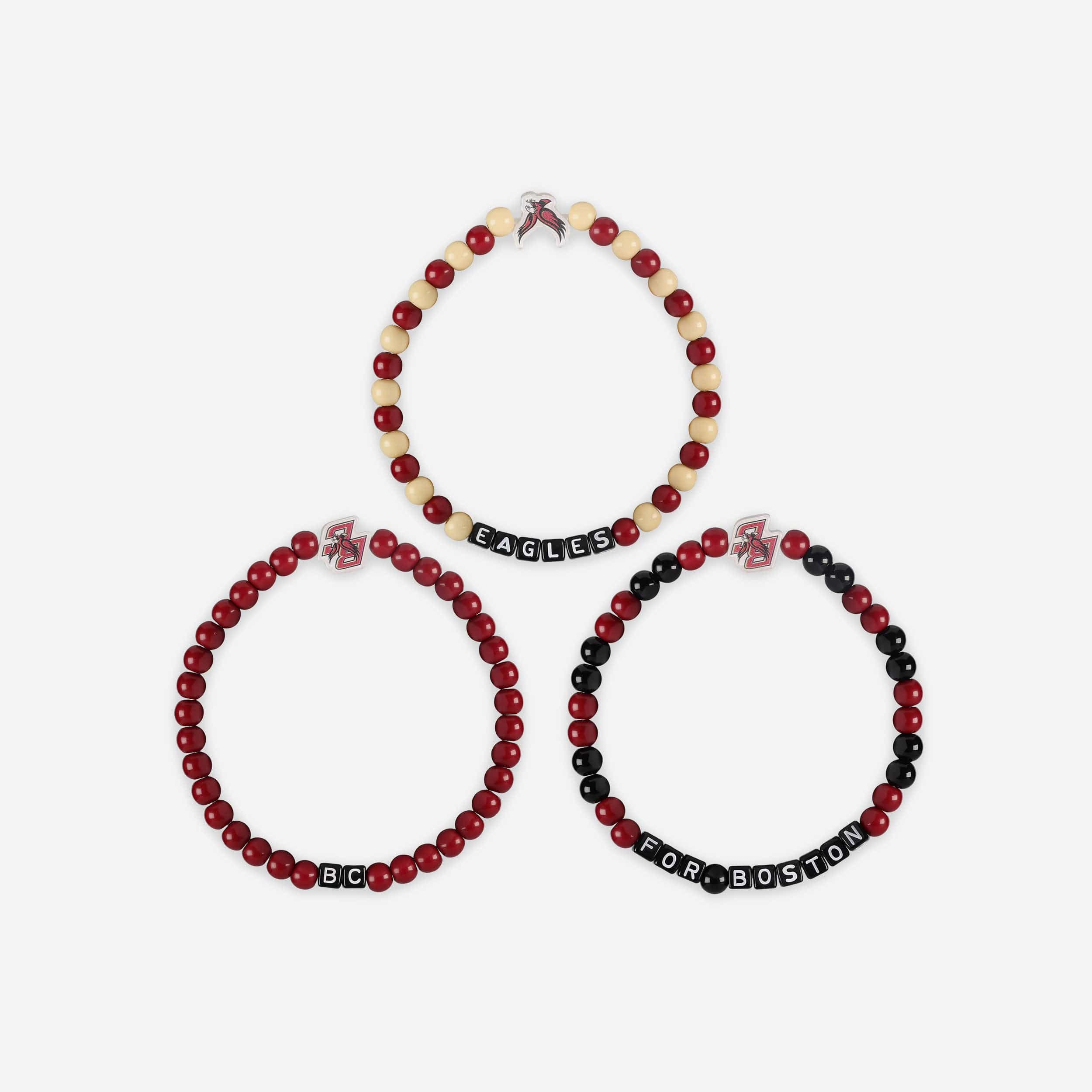 Boston College Eagles 3 Pack Beaded Friendship Bracelet - Image 3