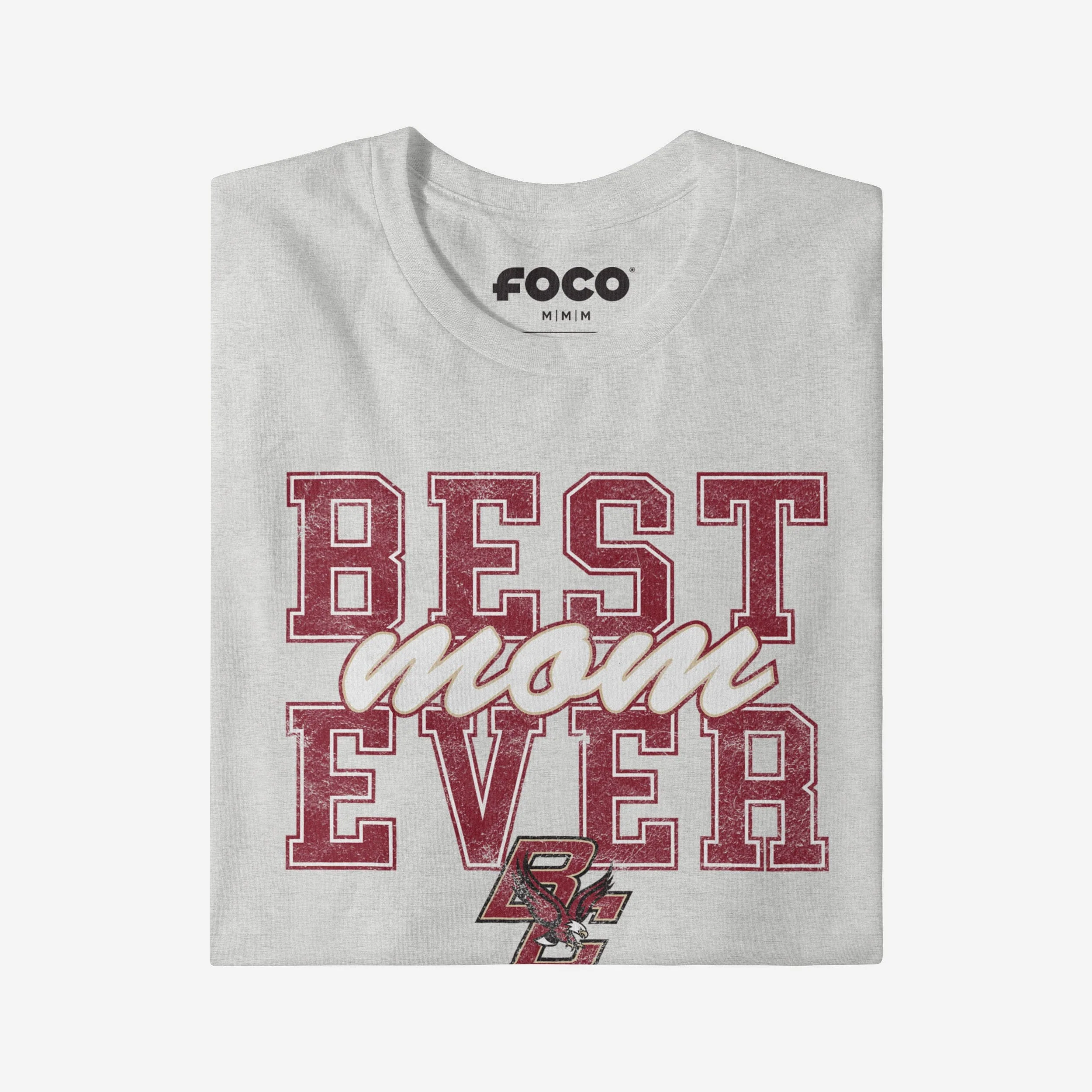 Boston College Eagles Best Mom Ever Stacked T-Shirt - Image 3