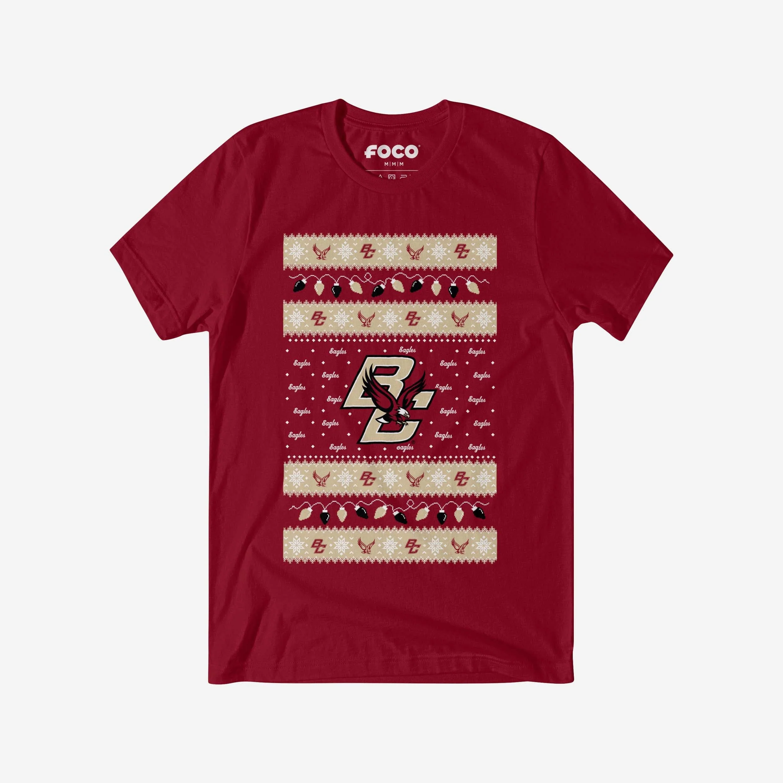 Boston College Eagles Holiday Lights Sweater T-Shirt