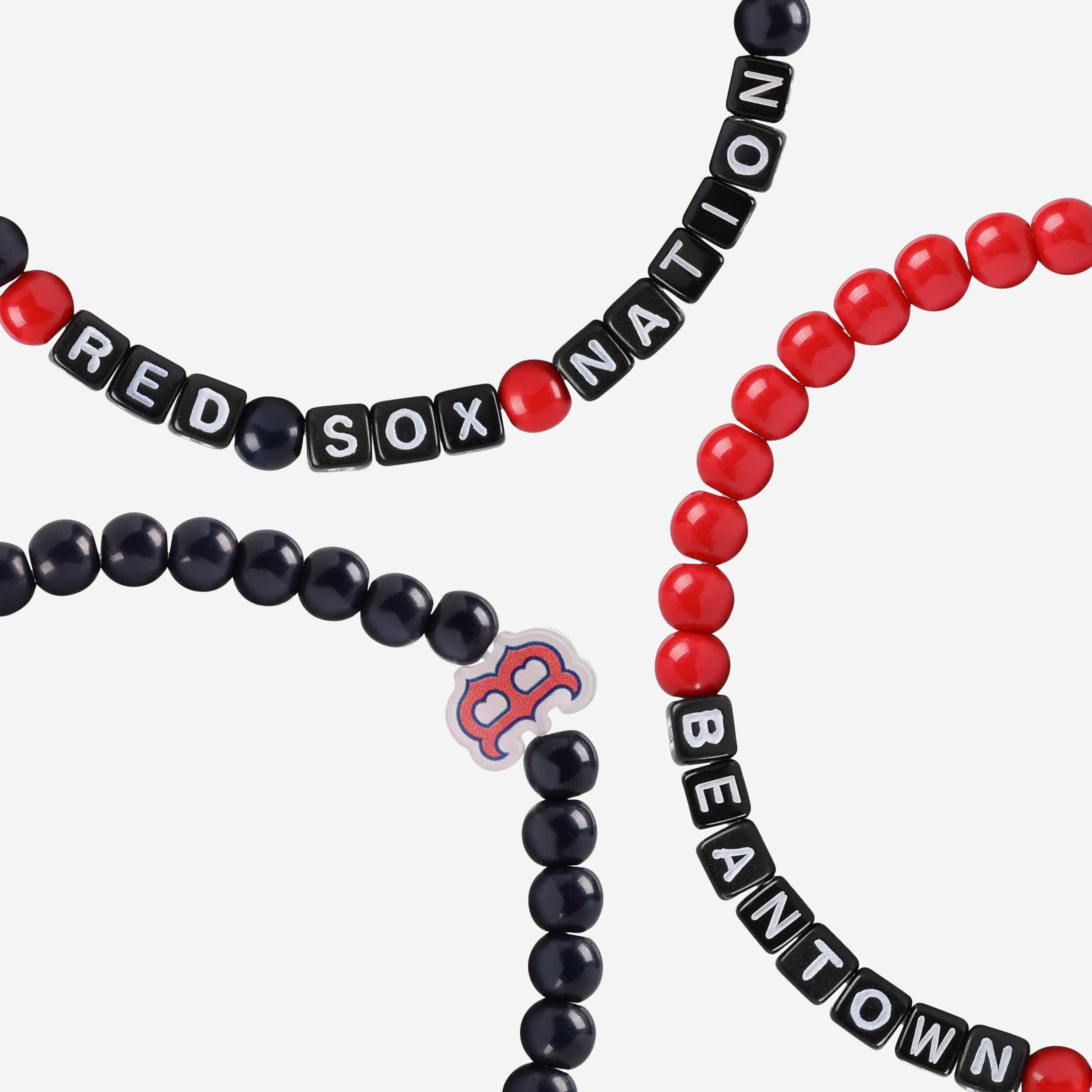 Boston Red Sox 3 Pack Beaded Friendship Bracelet - Image 2