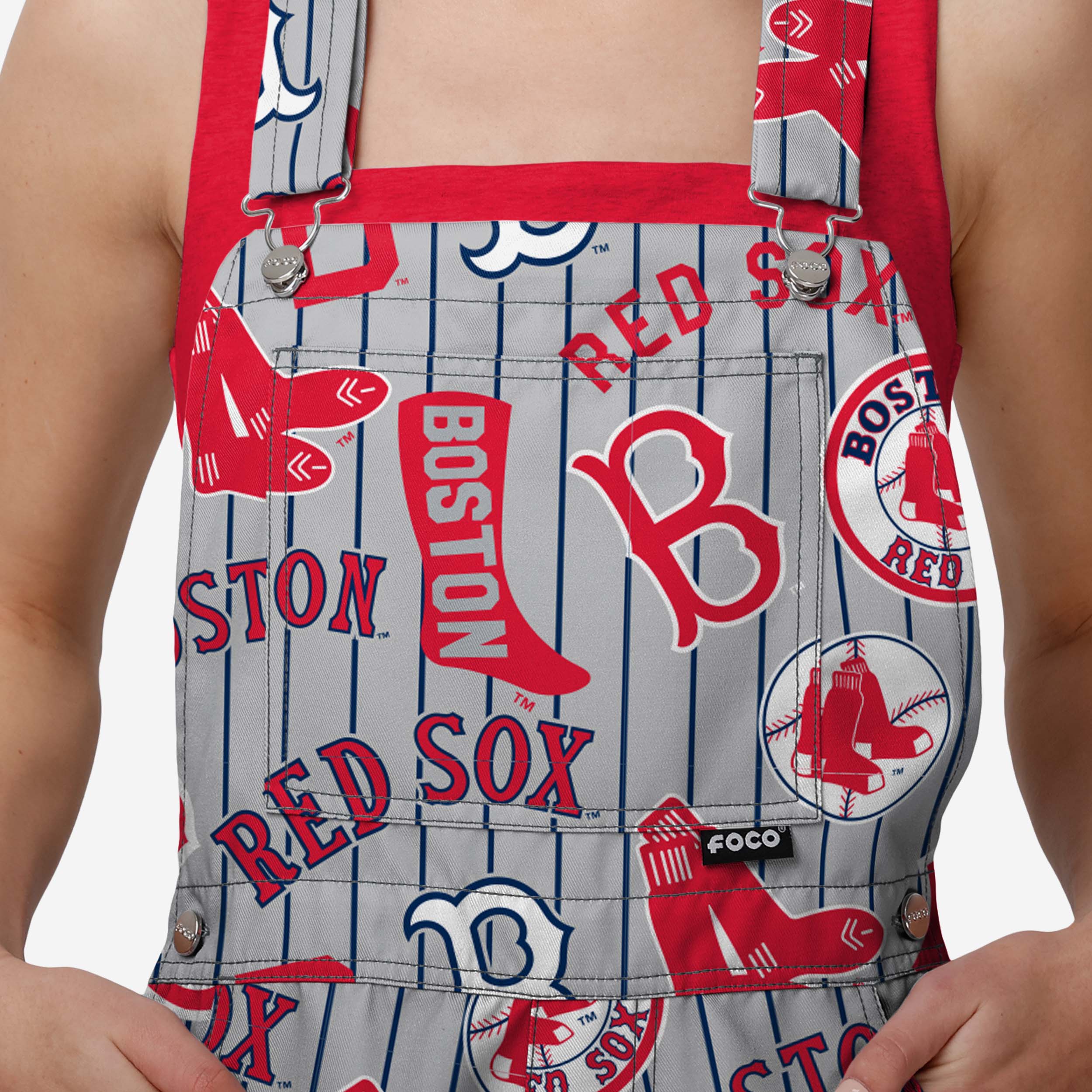 Boston Red Sox Womens Historic Print Bib Shortalls - Image 4