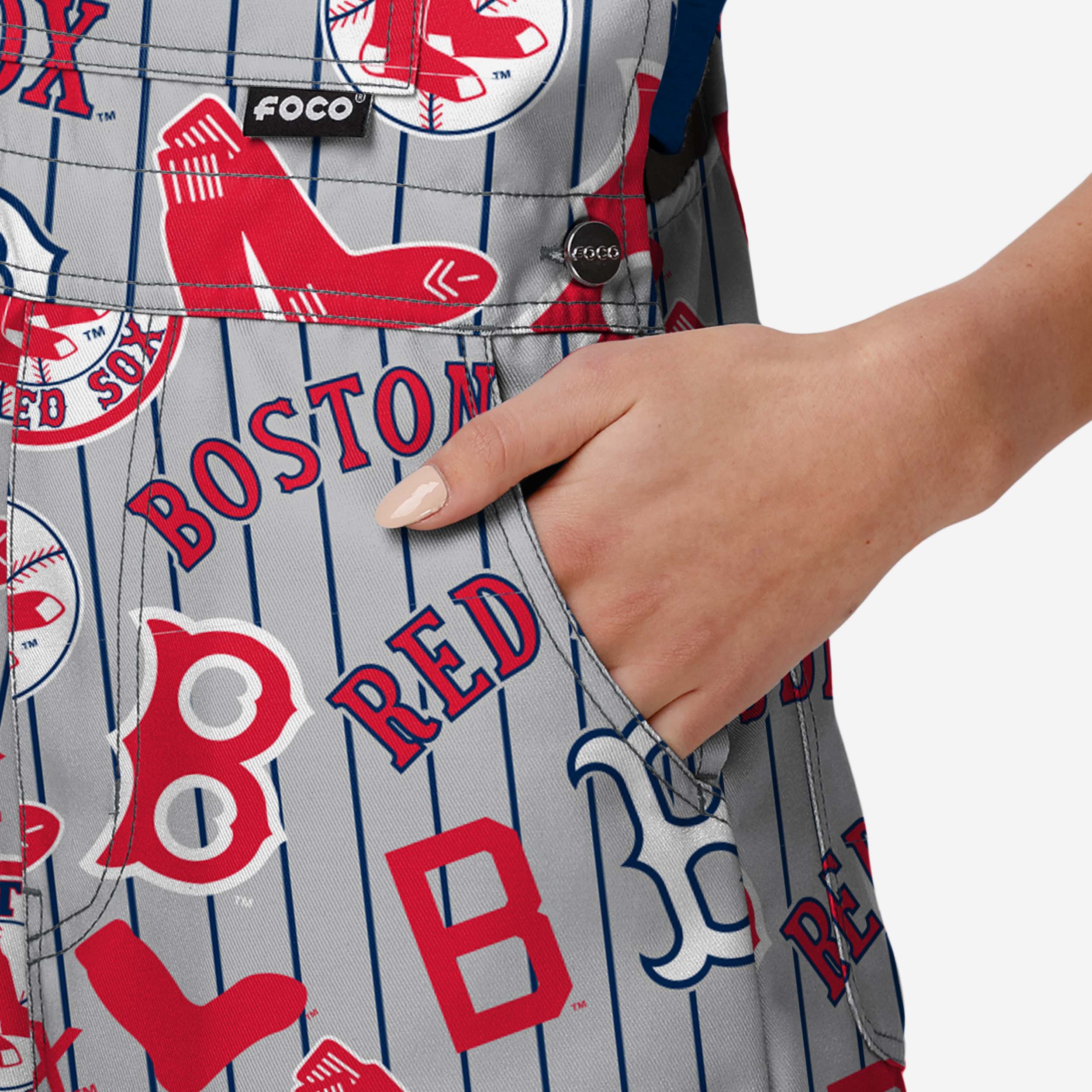 Boston Red Sox Womens Historic Print Bib Shortalls - Image 5