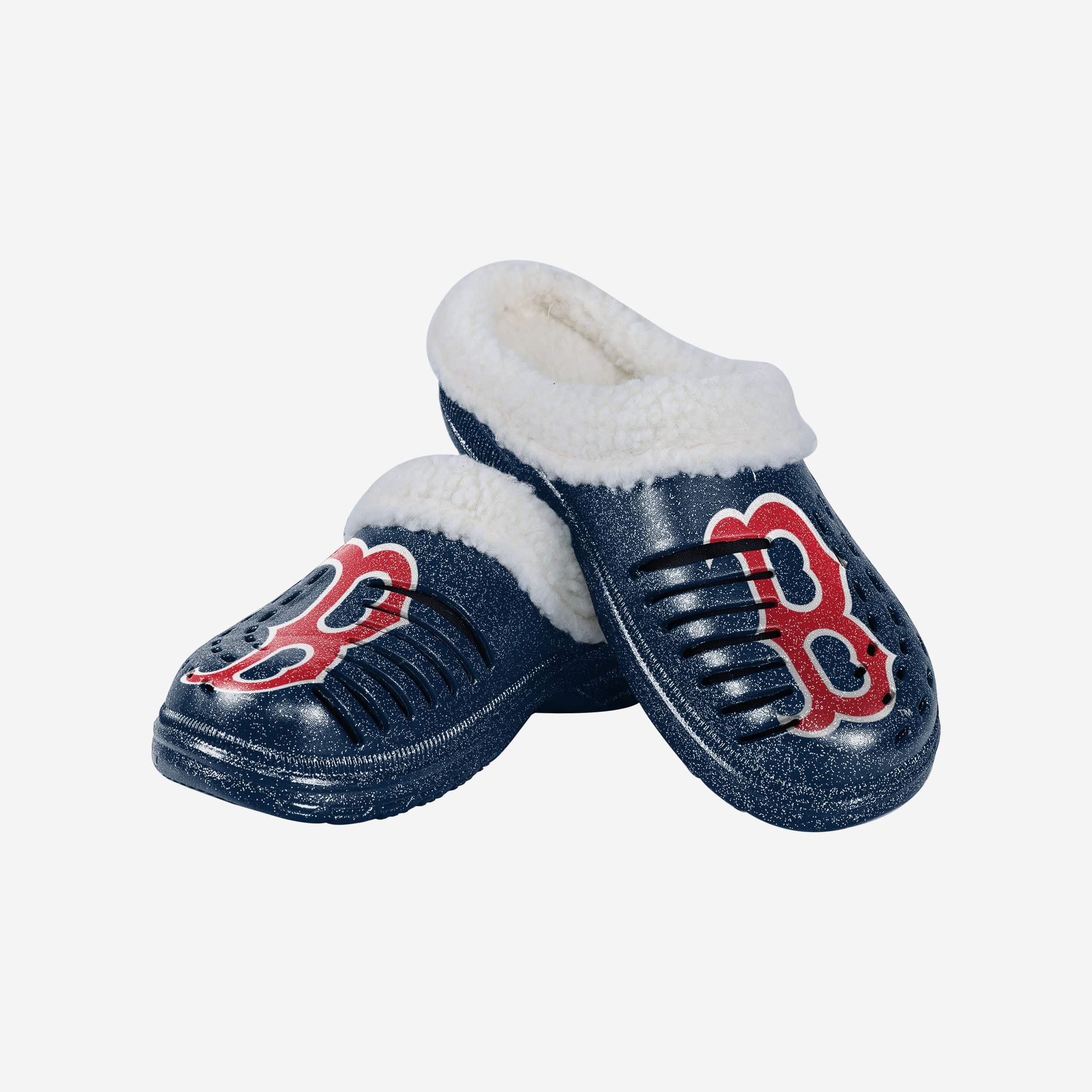 Boston Red Sox Womens Sherpa Lined Glitter Clog - Image 3