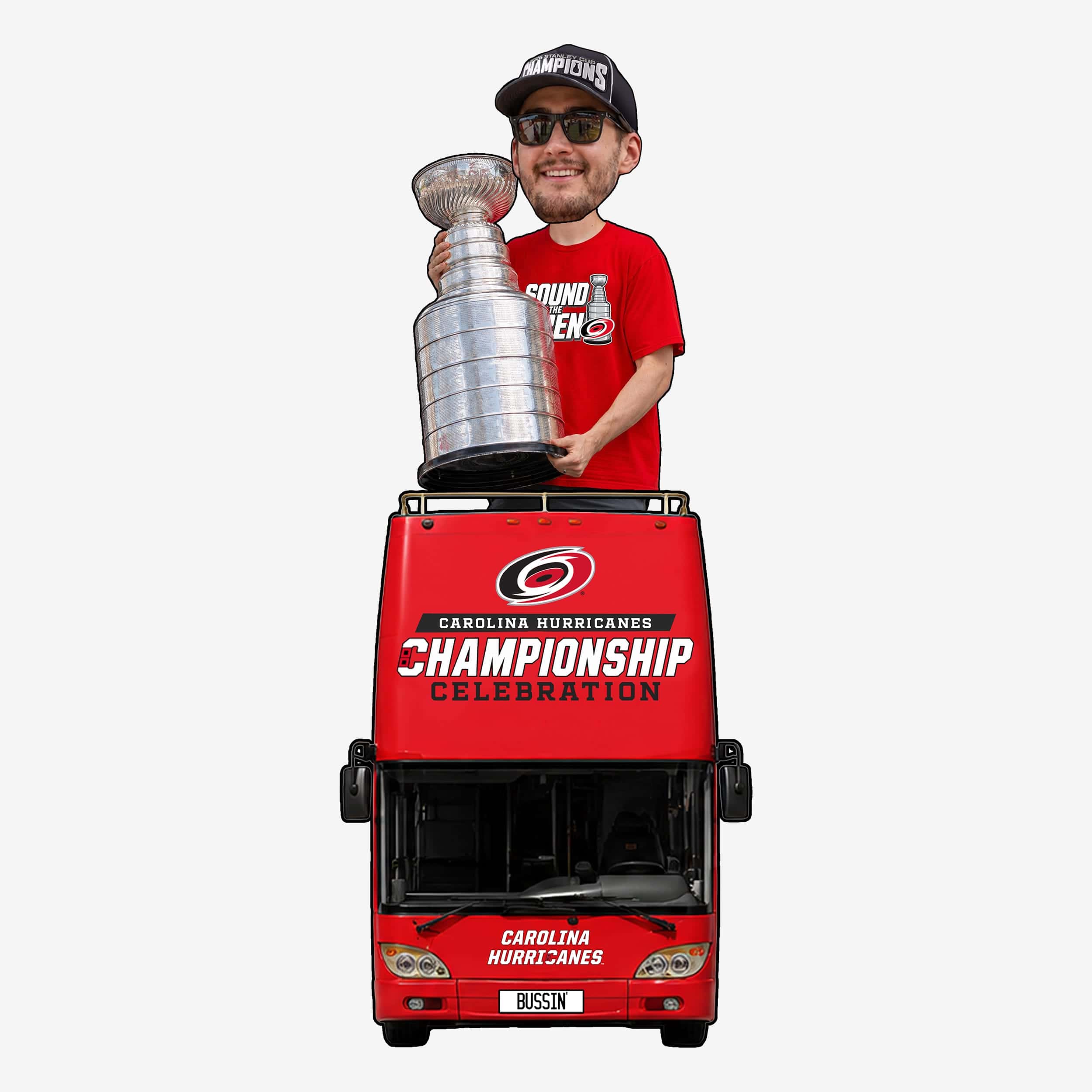 Brandon Bussi Carolina Hurricanes 2026 Stanley Cup Champions Bussin' Parade Bus Bobblehead