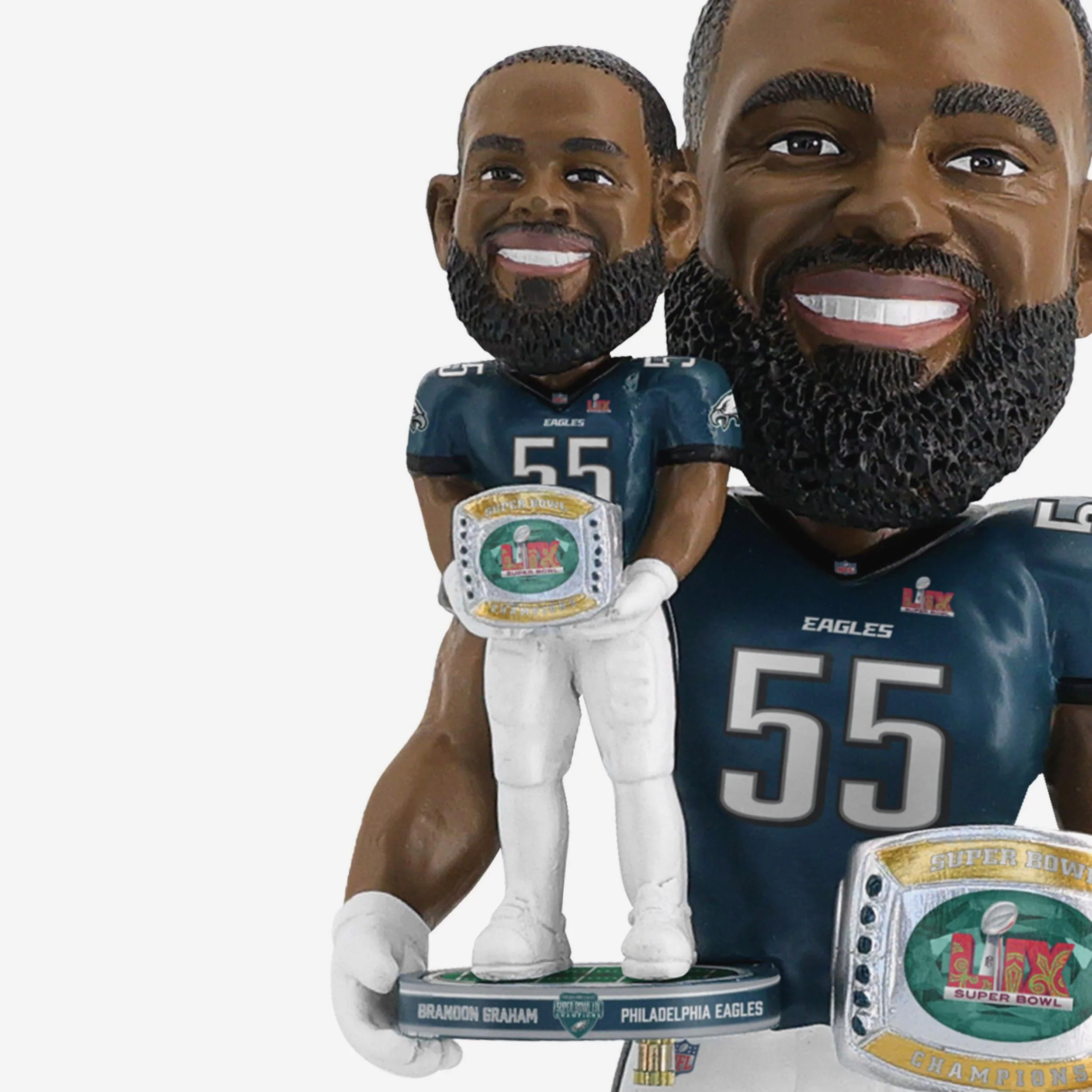 Brandon Graham Philadelphia Eagles Super Bowl LIX Champions Bobble Dubblz Bobblehead - Image 4