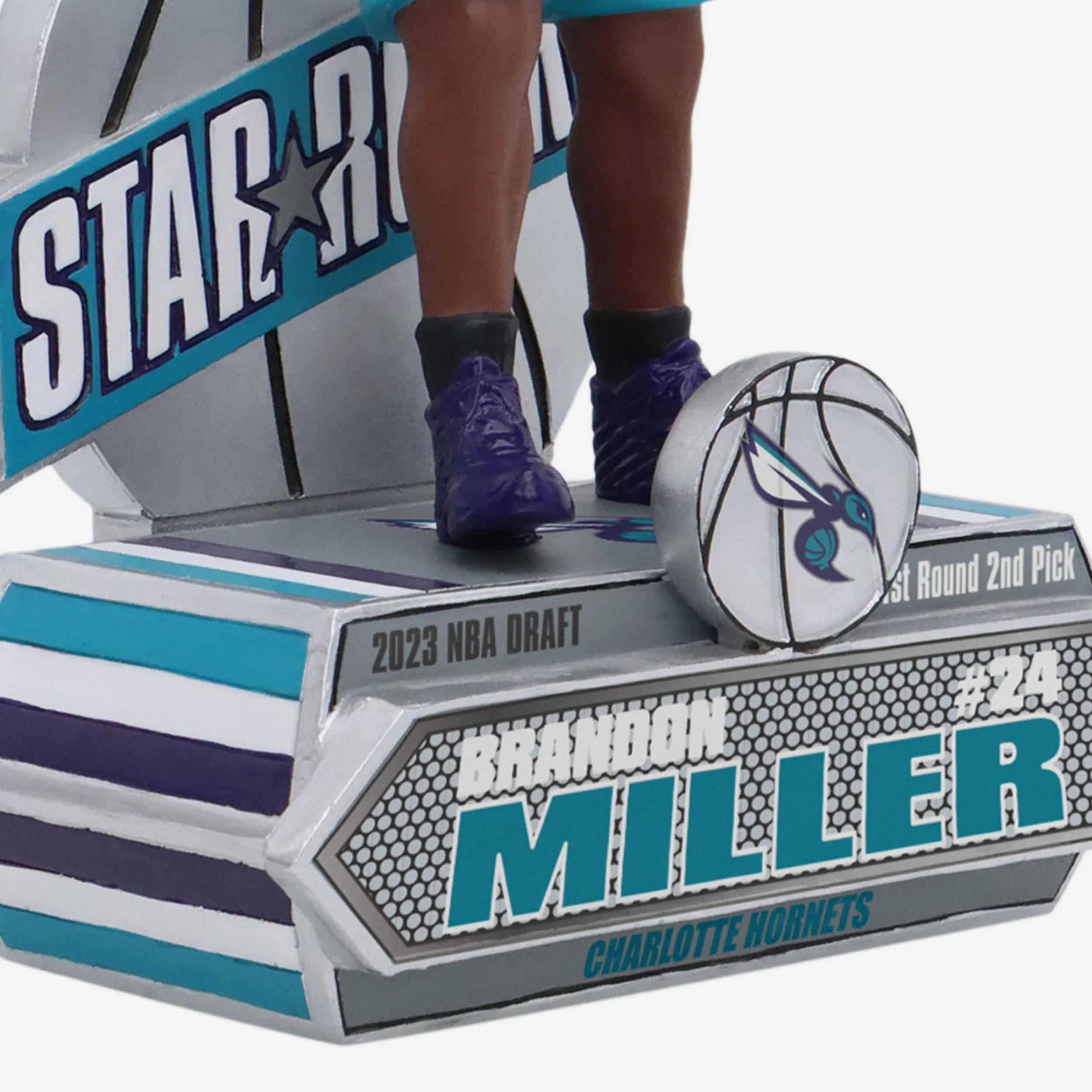 Brandon Miller Charlotte Hornets 2023 Rookie Series Bobblehead - Image 3