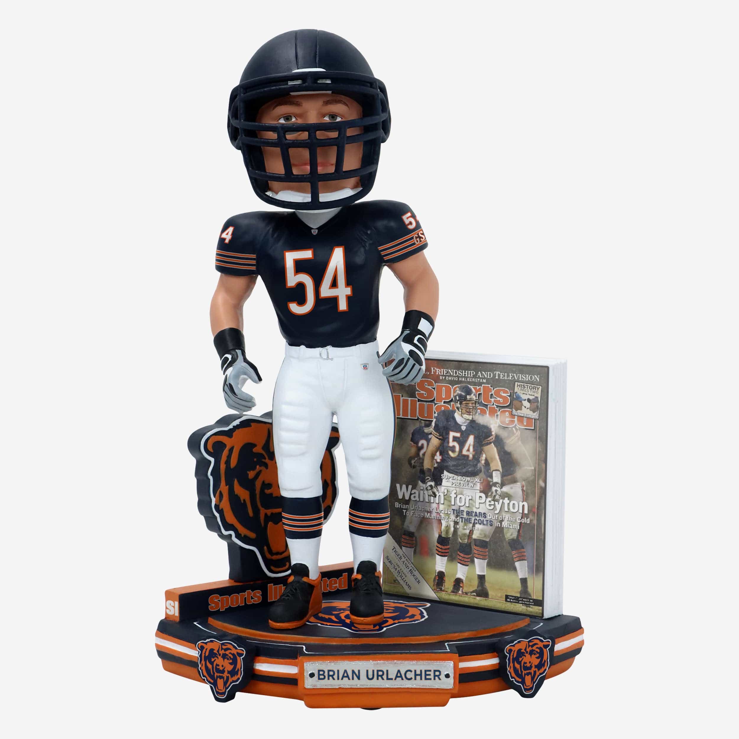 Brian Urlacher Chicago Bears Waitin for Peyton Sports Illustrated Cover Bobblehead