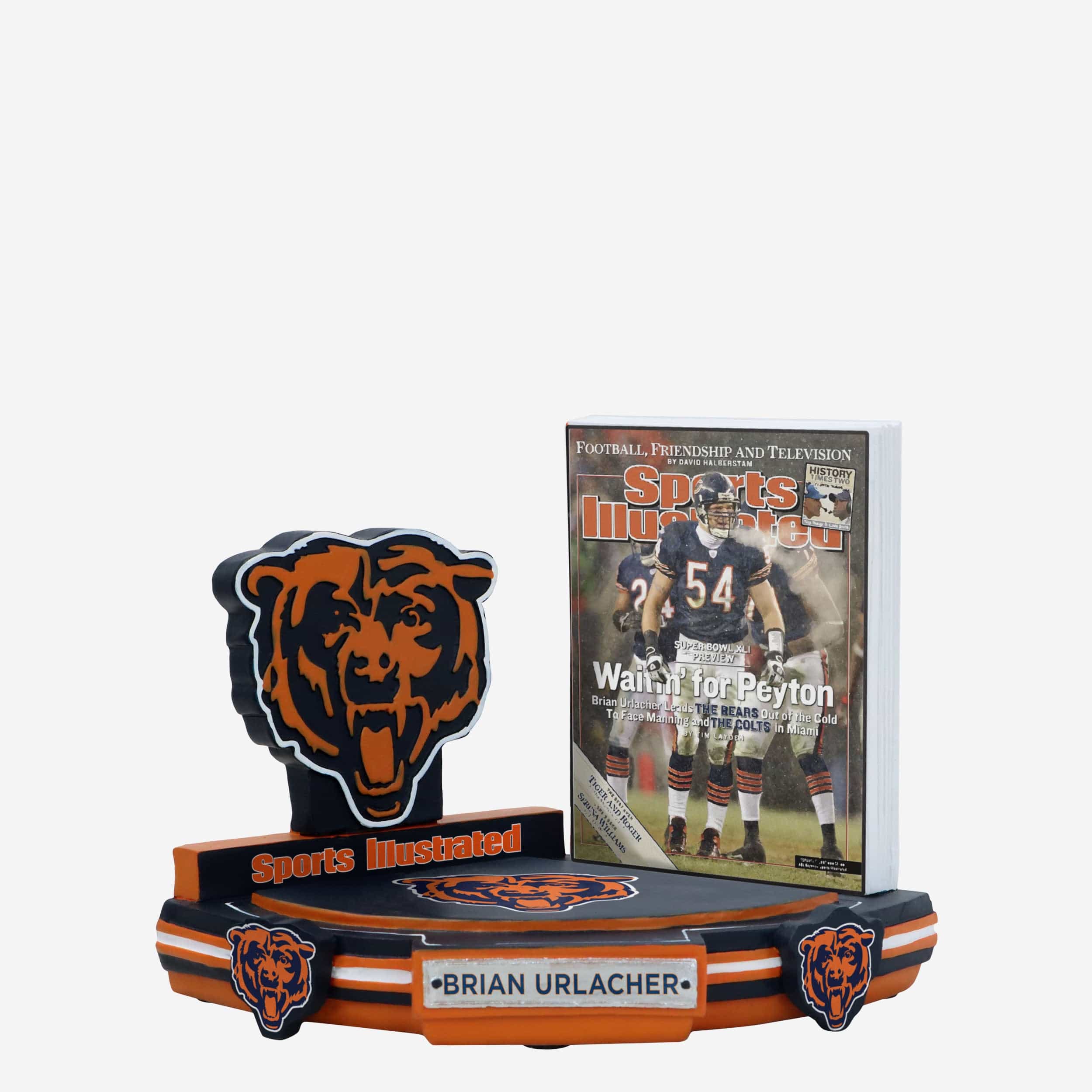 Brian Urlacher Chicago Bears Waitin for Peyton Sports Illustrated Cover Bobblehead - Image 4