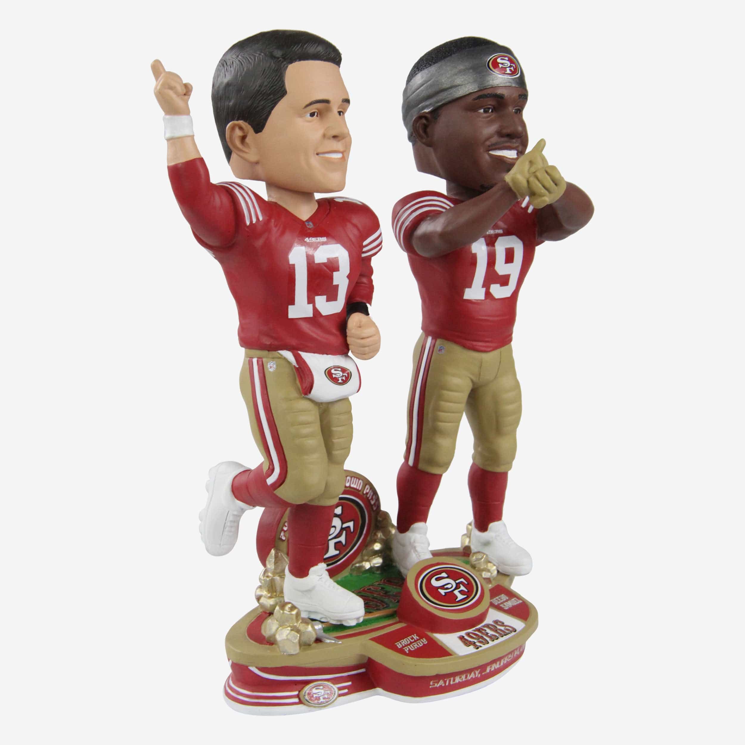 Brock Purdy & Deebo Samuel San Francisco 49ers Wild Card Gold Rush Dual Bobblehead - Image 5