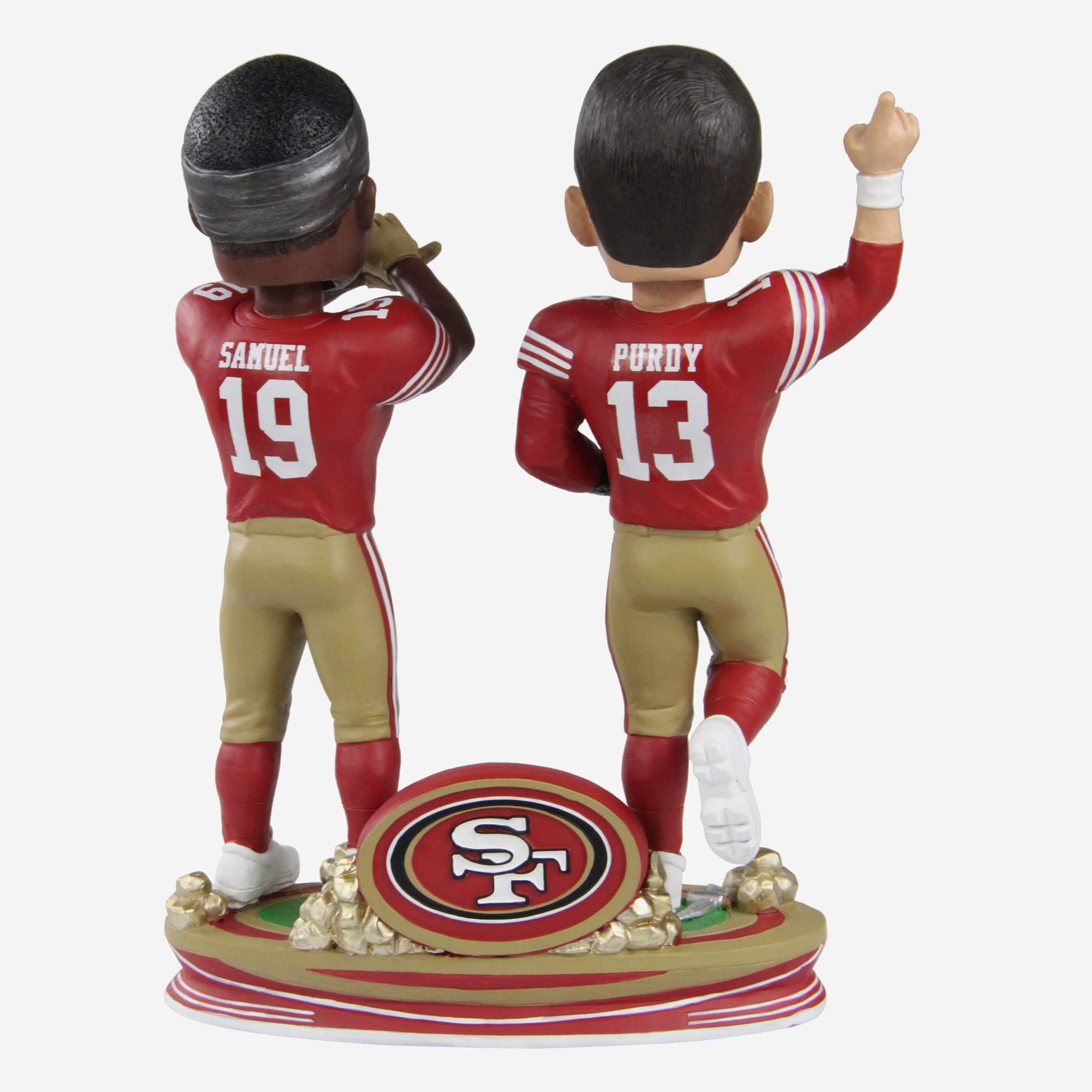 Brock Purdy & Deebo Samuel San Francisco 49ers Wild Card Gold Rush Dual Bobblehead - Image 6