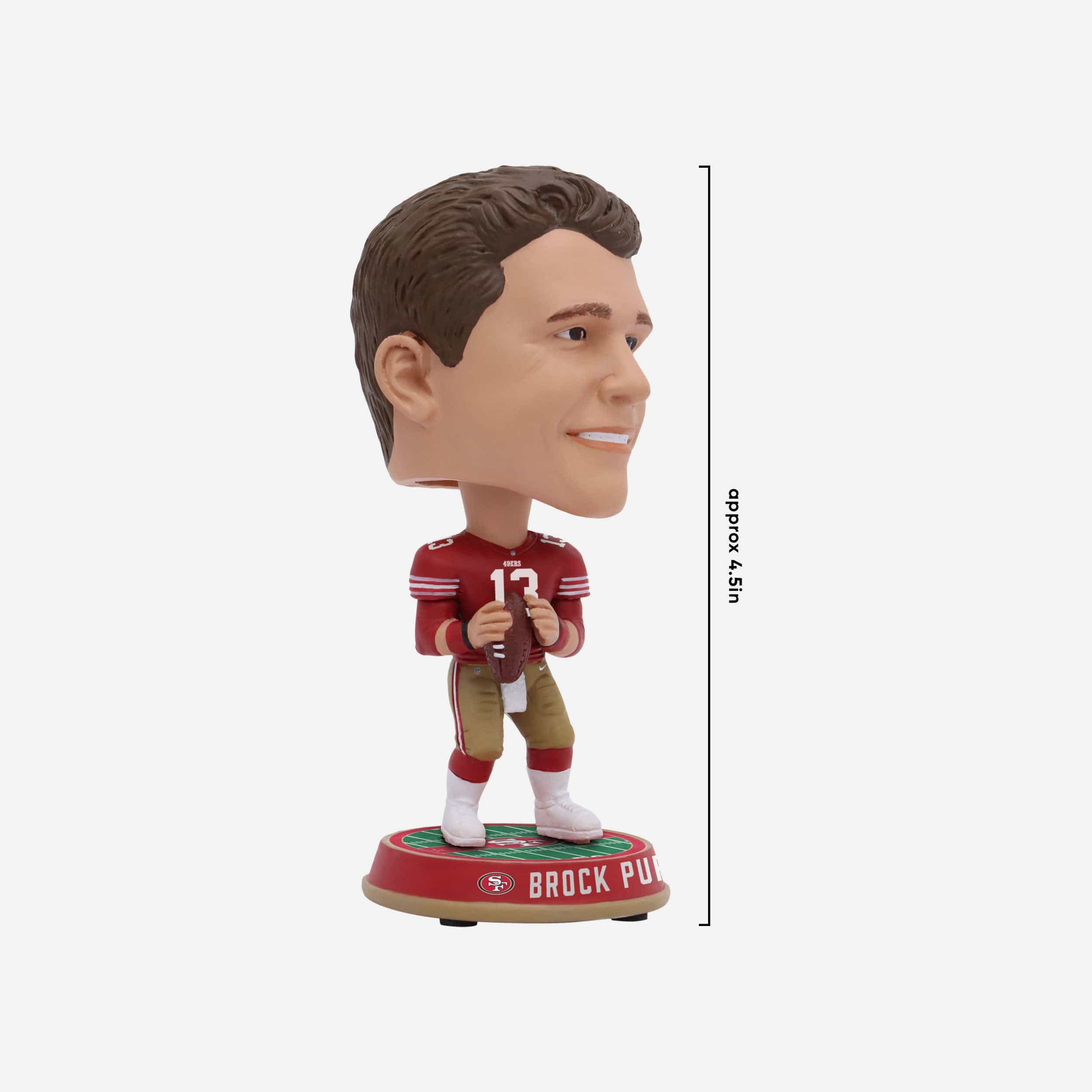 Brock Purdy San Francisco 49ers Field Stripe Mini Bighead Bobblehead - Image 4