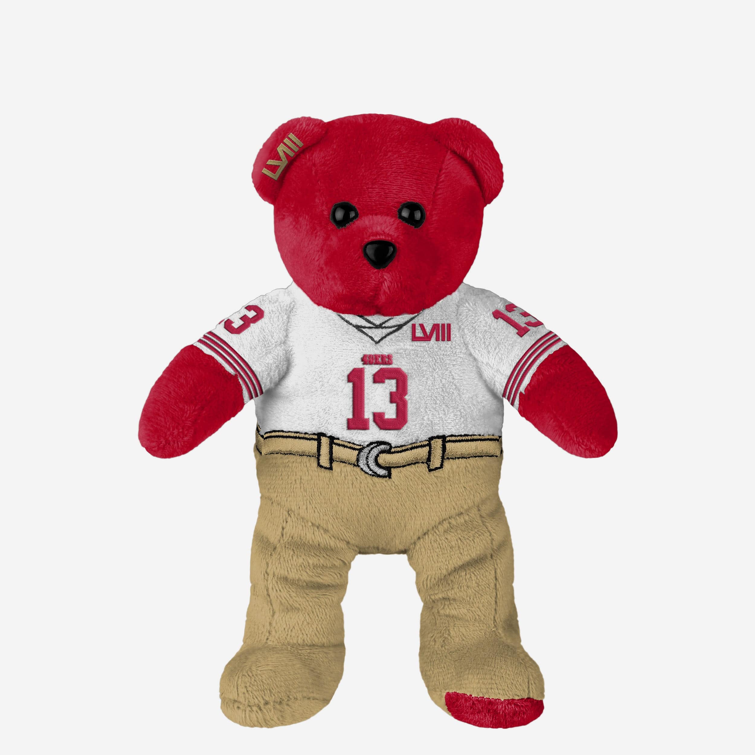 Brock Purdy San Francisco 49ers Super Bowl LVIII White Uniform Team Beans Embroidered Player Bear