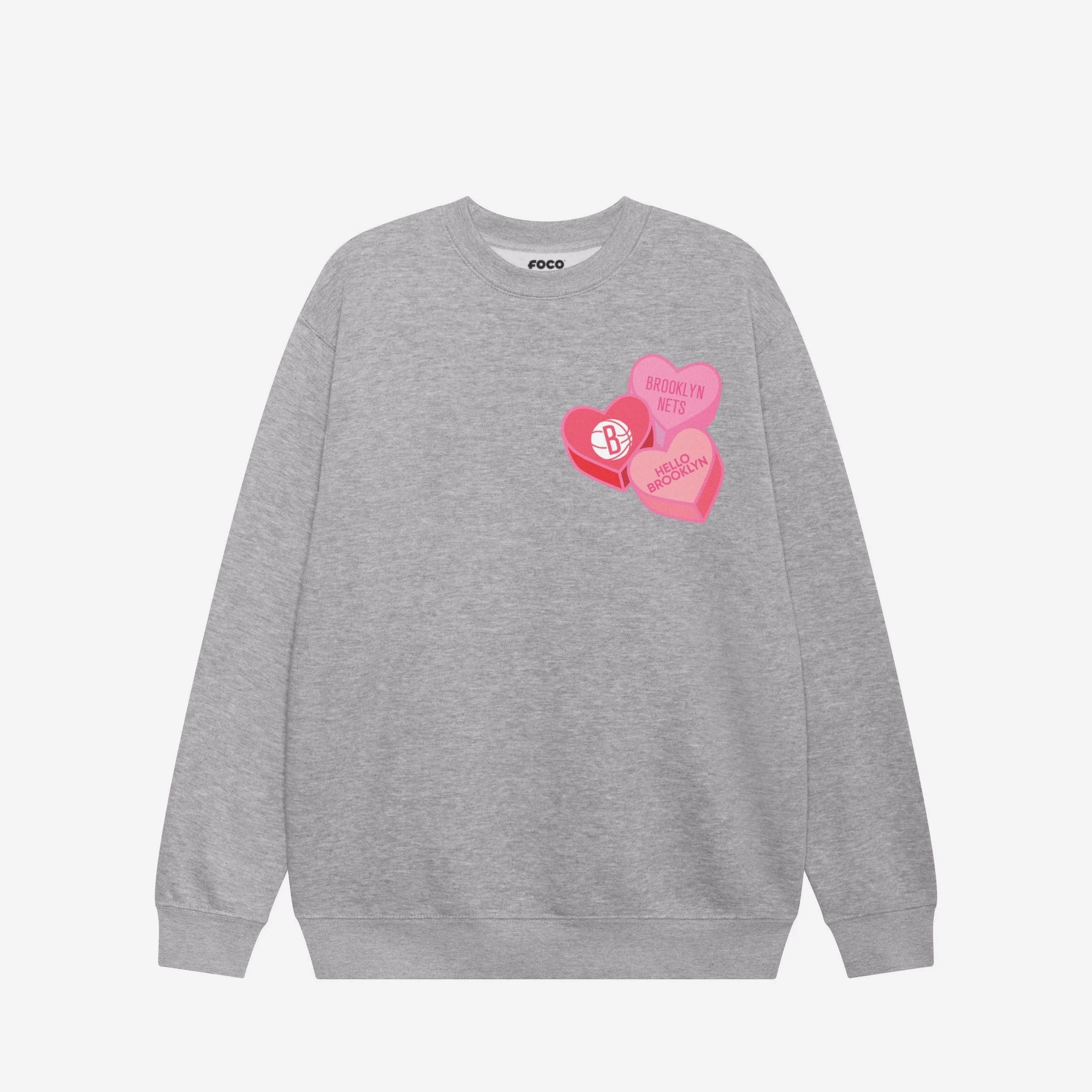 Brooklyn Nets Candy Heart Crew Neck Sweatshirt - Image 3