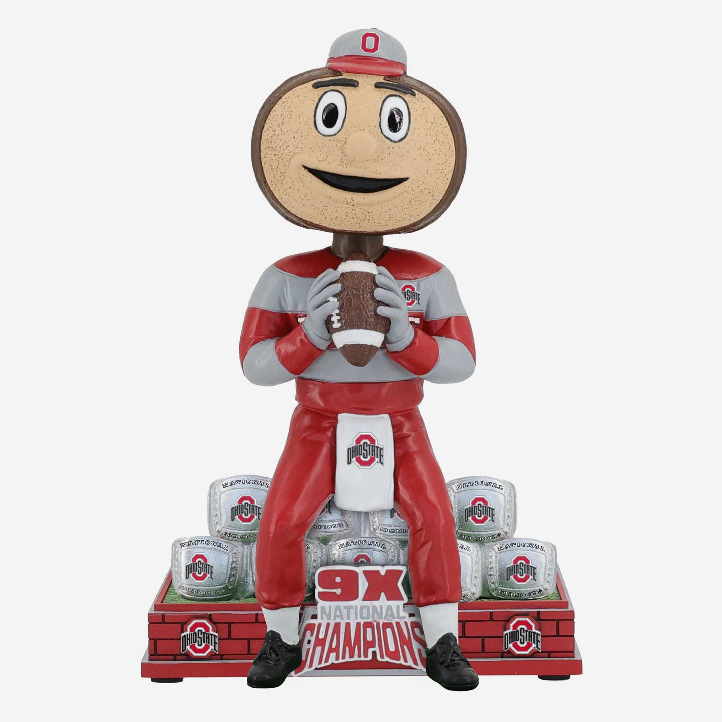 Brutus Buckeye Ohio State Buckeyes 9x Football National Champions Bobblehead