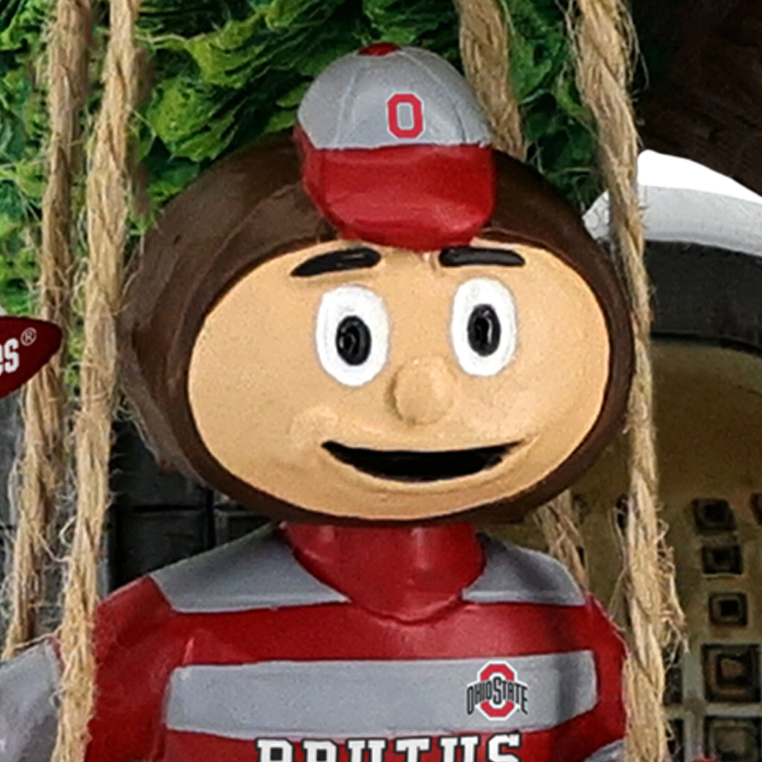 Brutus Buckeye Ohio State Buckeyes City Park Swing Mini Bobblehead - Image 2