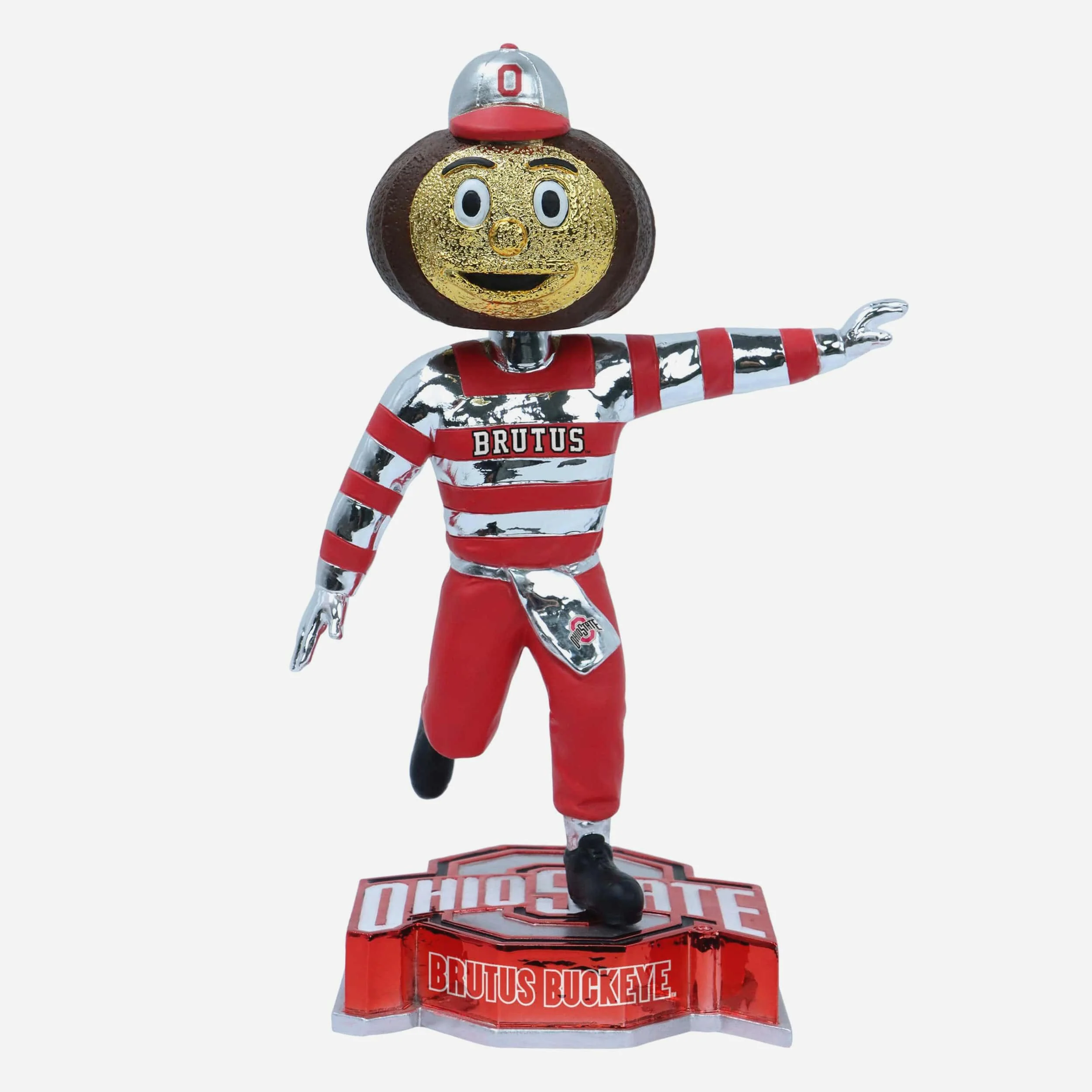 Brutus Buckeye Ohio State Buckeyes Electroplate Mascot Bobblehead