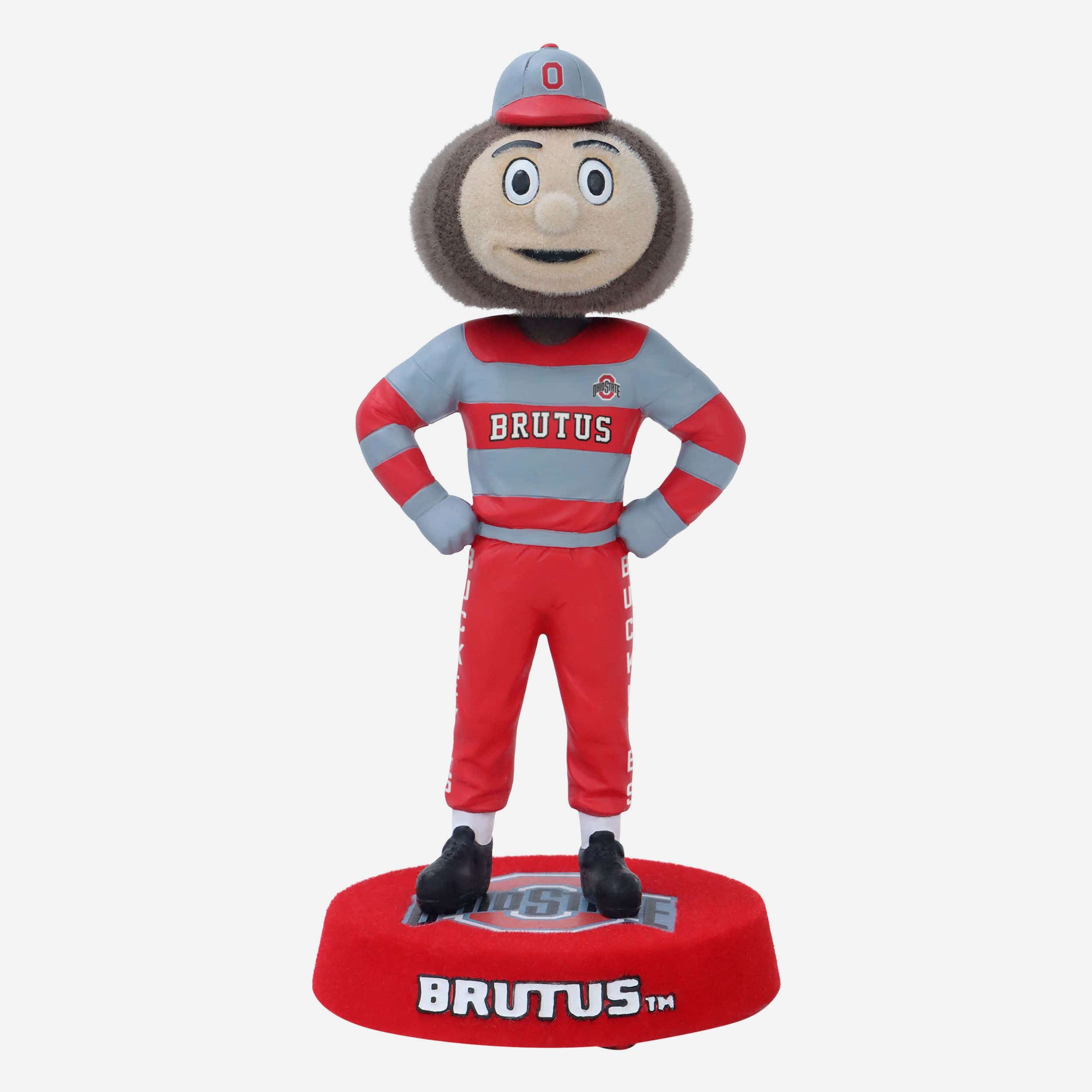 Brutus Buckeye Ohio State Buckeyes Fuzzy Fur Mascot Bobblehead