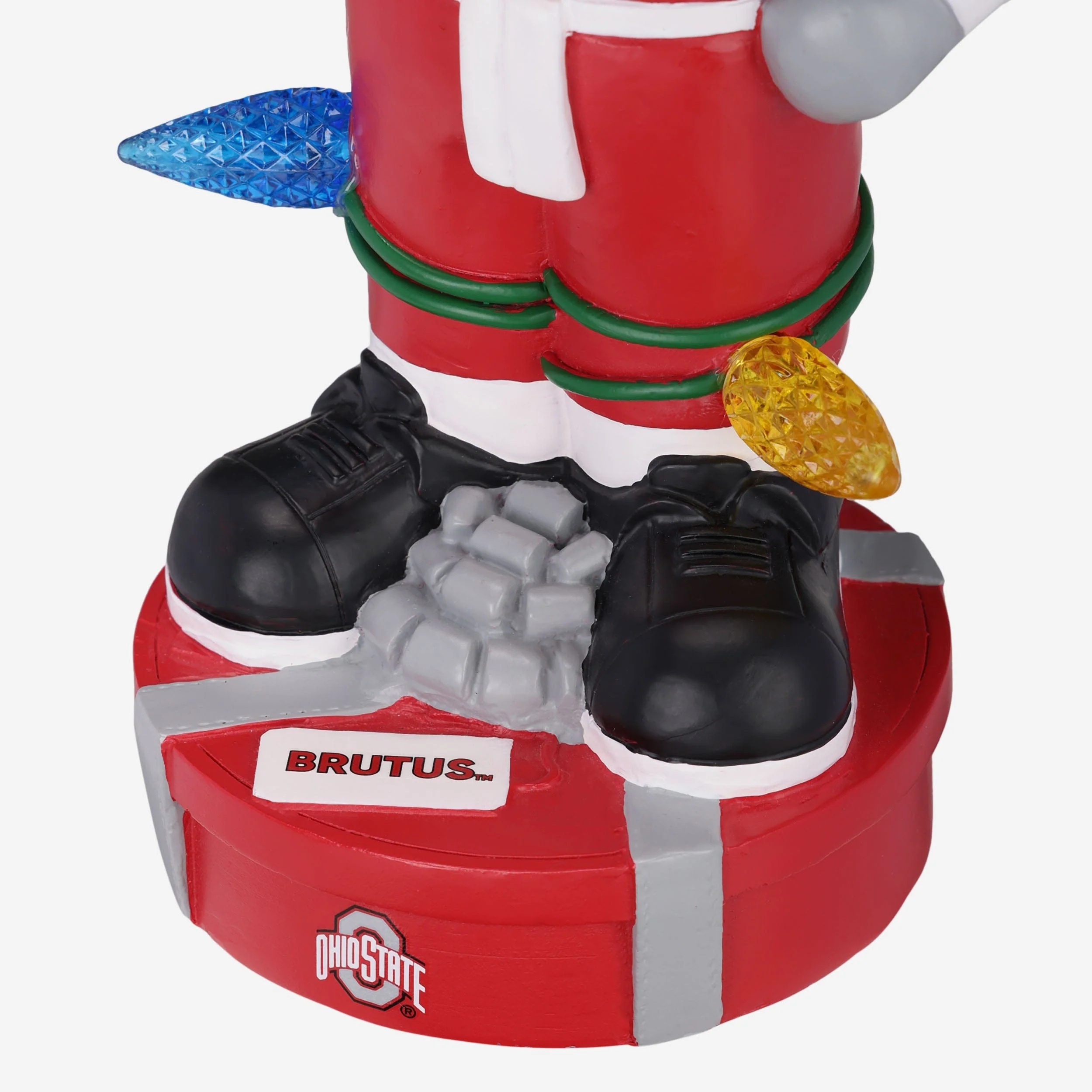 Brutus Buckeye Ohio State Buckeyes Holiday Lights Mascot Bobblehead - Image 4