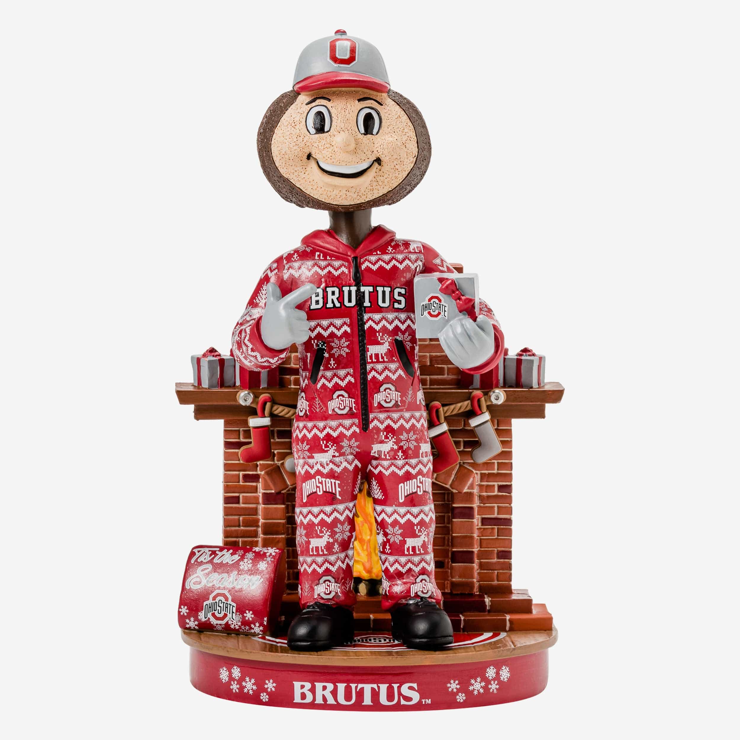 Brutus Buckeye Ohio State Buckeyes Holiday Mascot Bobblehead
