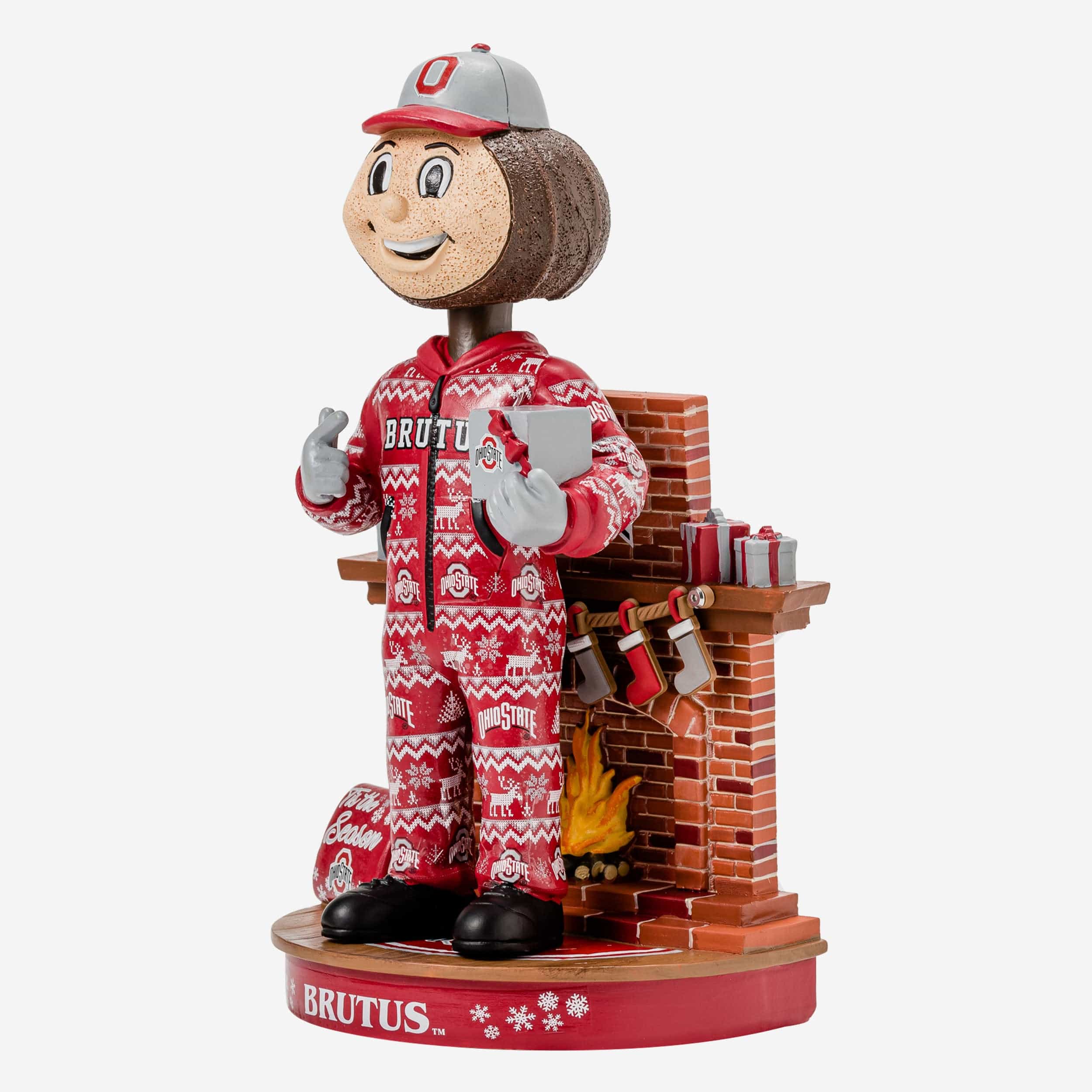 Brutus Buckeye Ohio State Buckeyes Holiday Mascot Bobblehead - Image 4