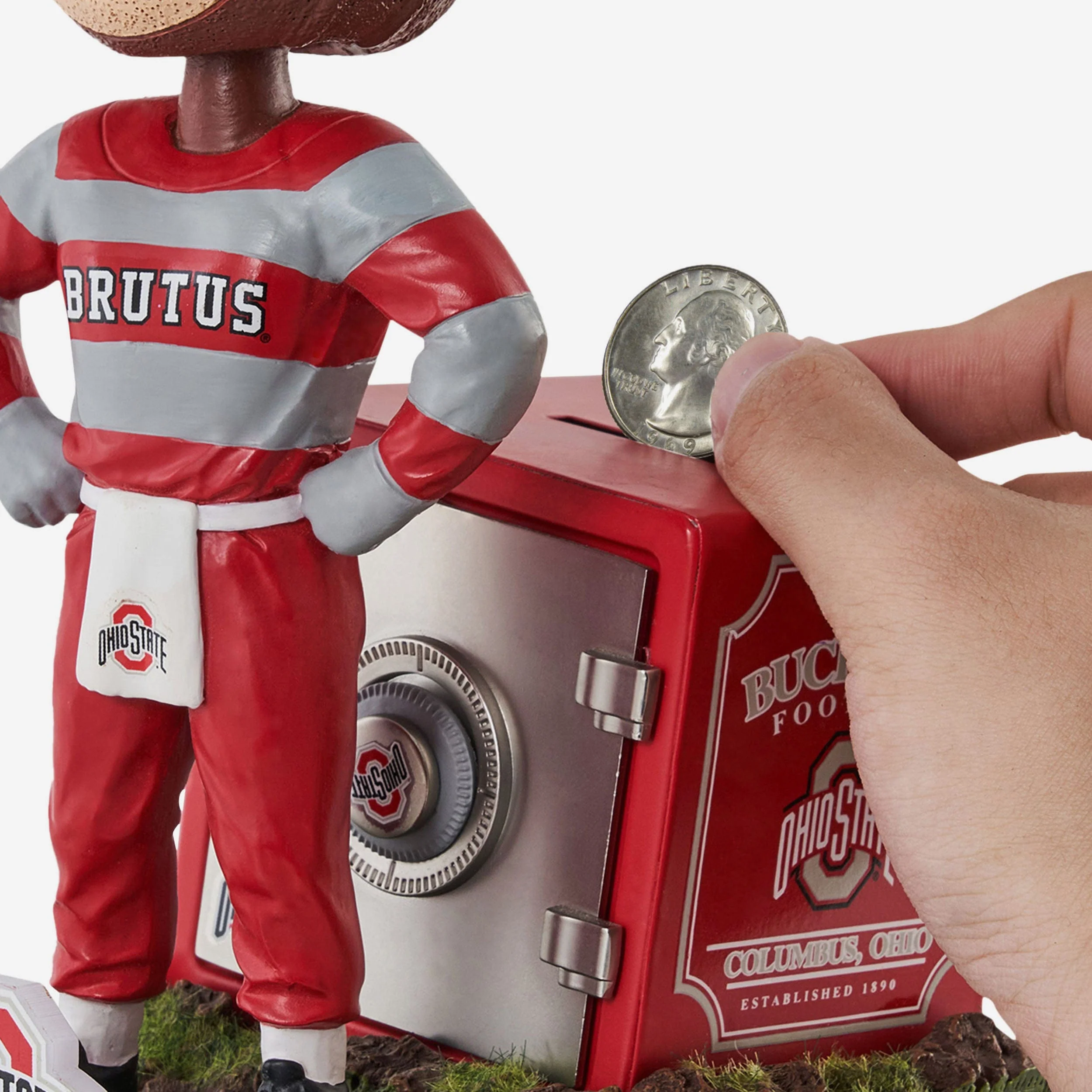 Brutus Buckeye Ohio State Buckeyes Mascot Bank Bobblehead - Image 3