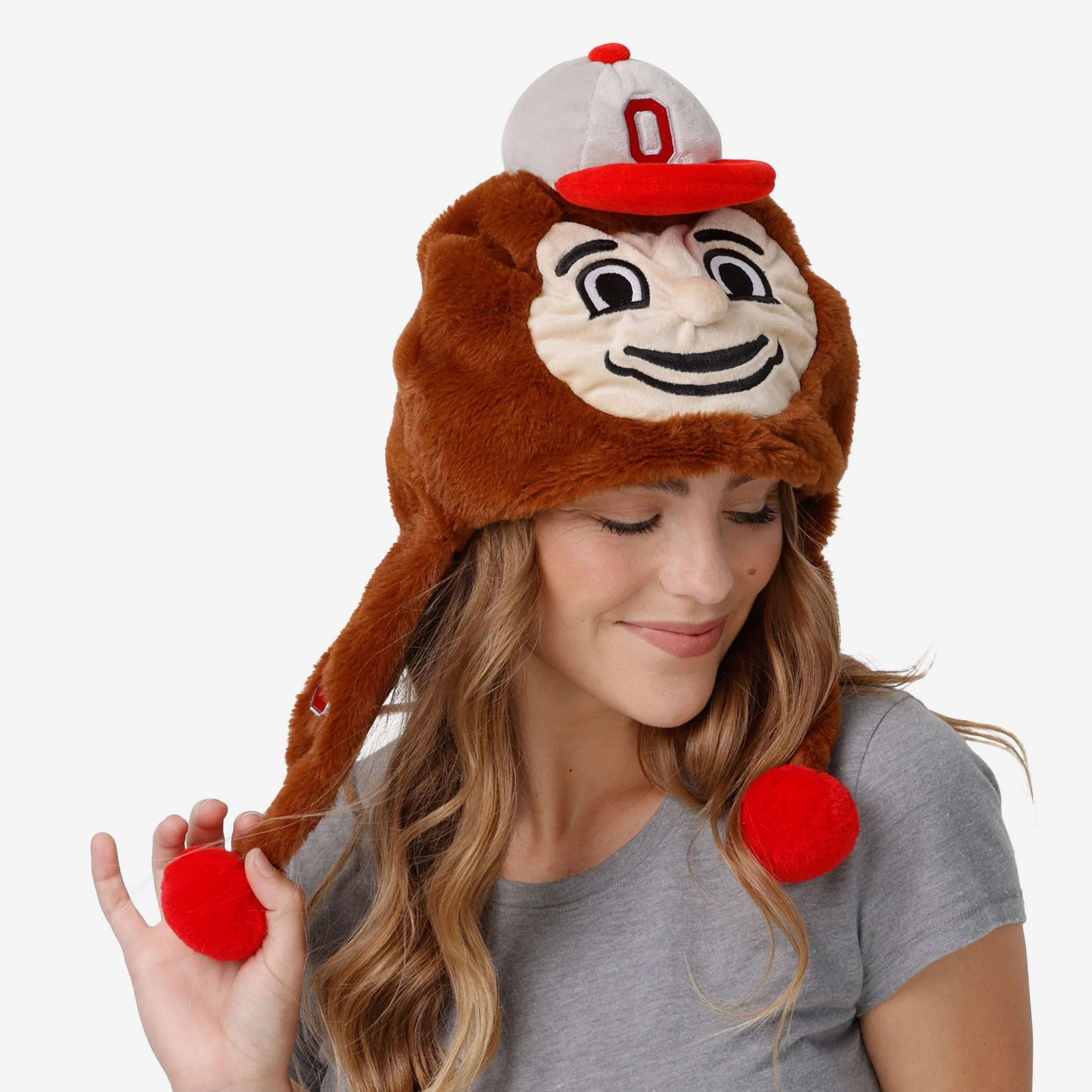 Brutus Buckeye Ohio State Buckeyes Mascot Plush Hat - Image 3