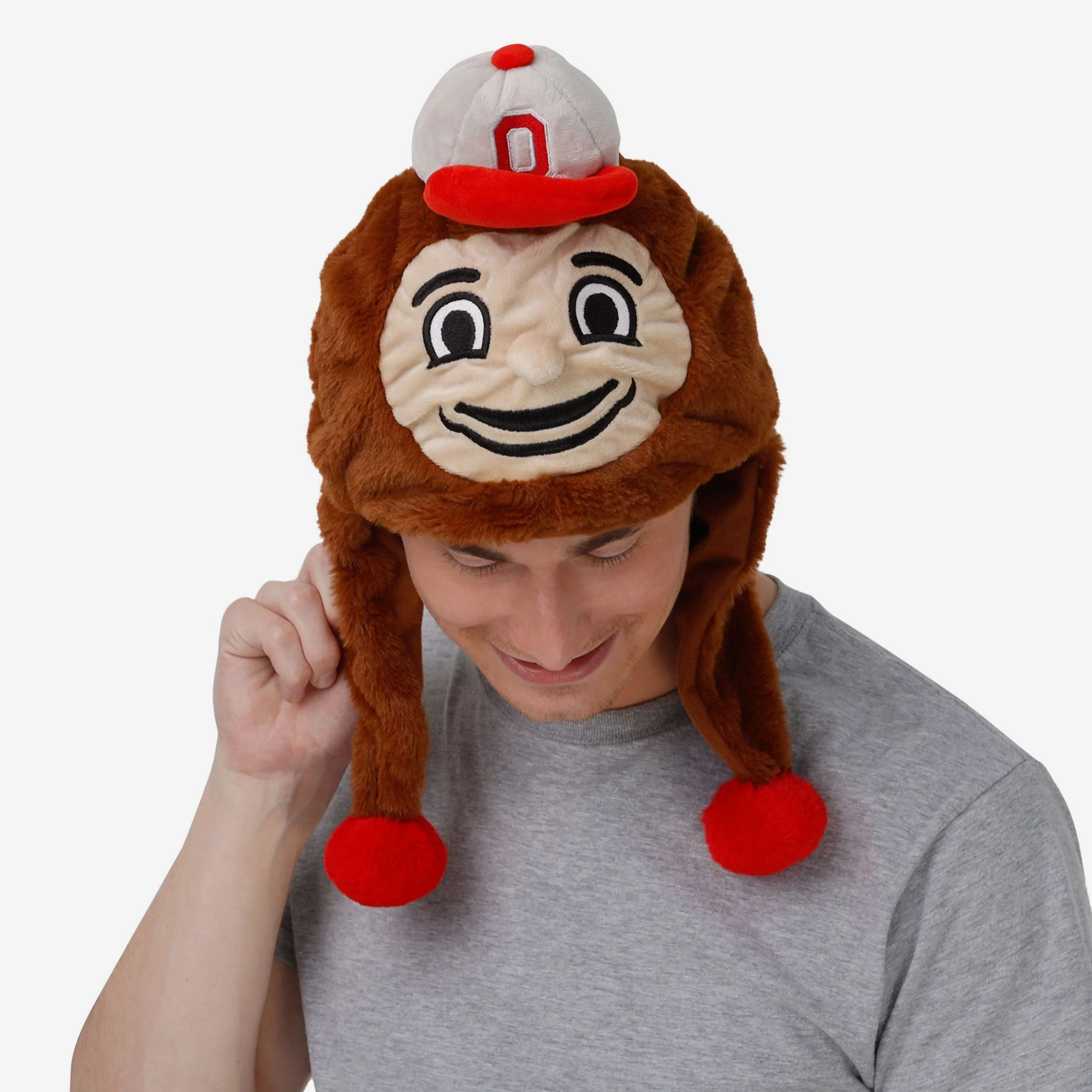 Brutus Buckeye Ohio State Buckeyes Mascot Plush Hat - Image 4