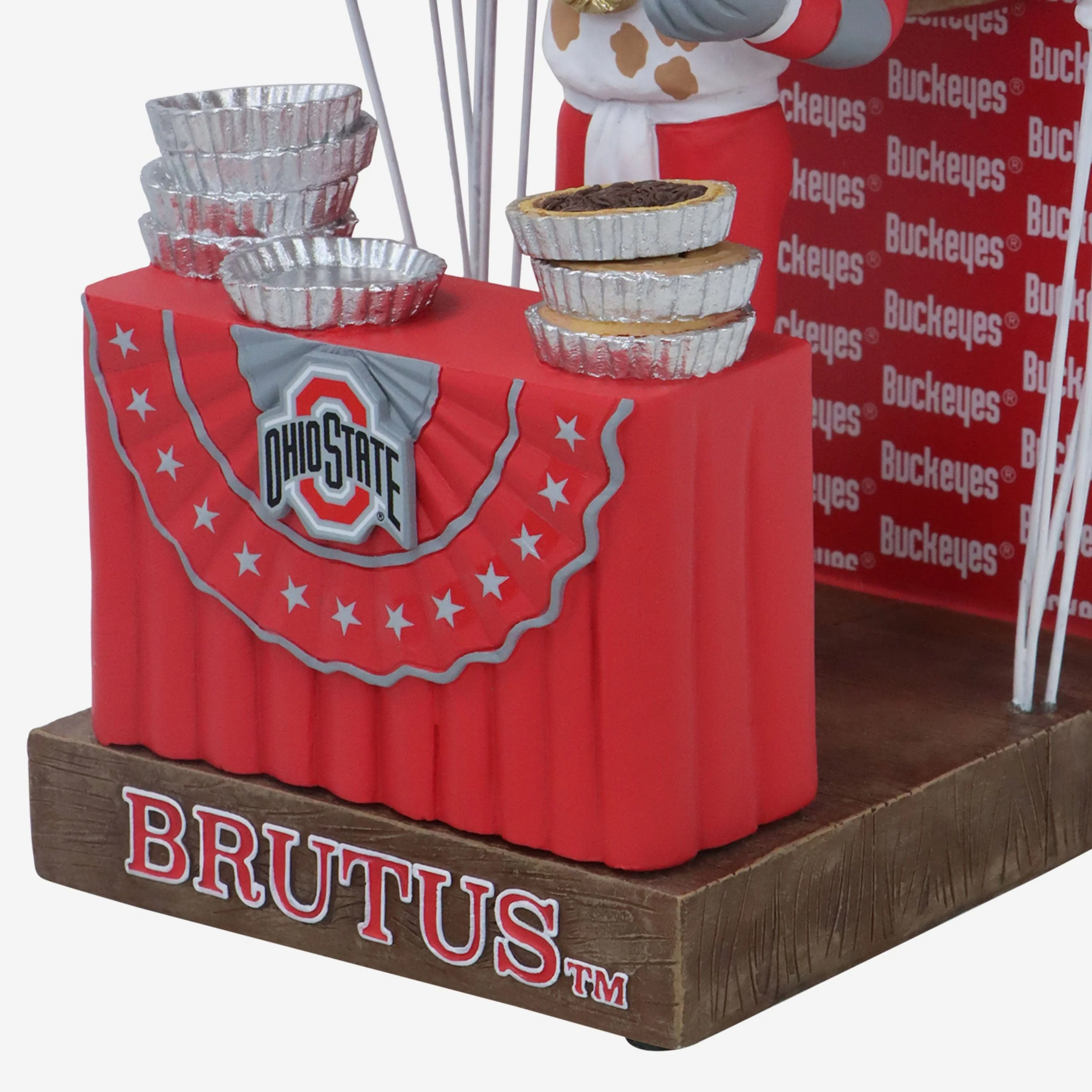 Brutus Buckeye Ohio State Buckeyes Pie Eating Contest Mascot Bobblehead - Image 3