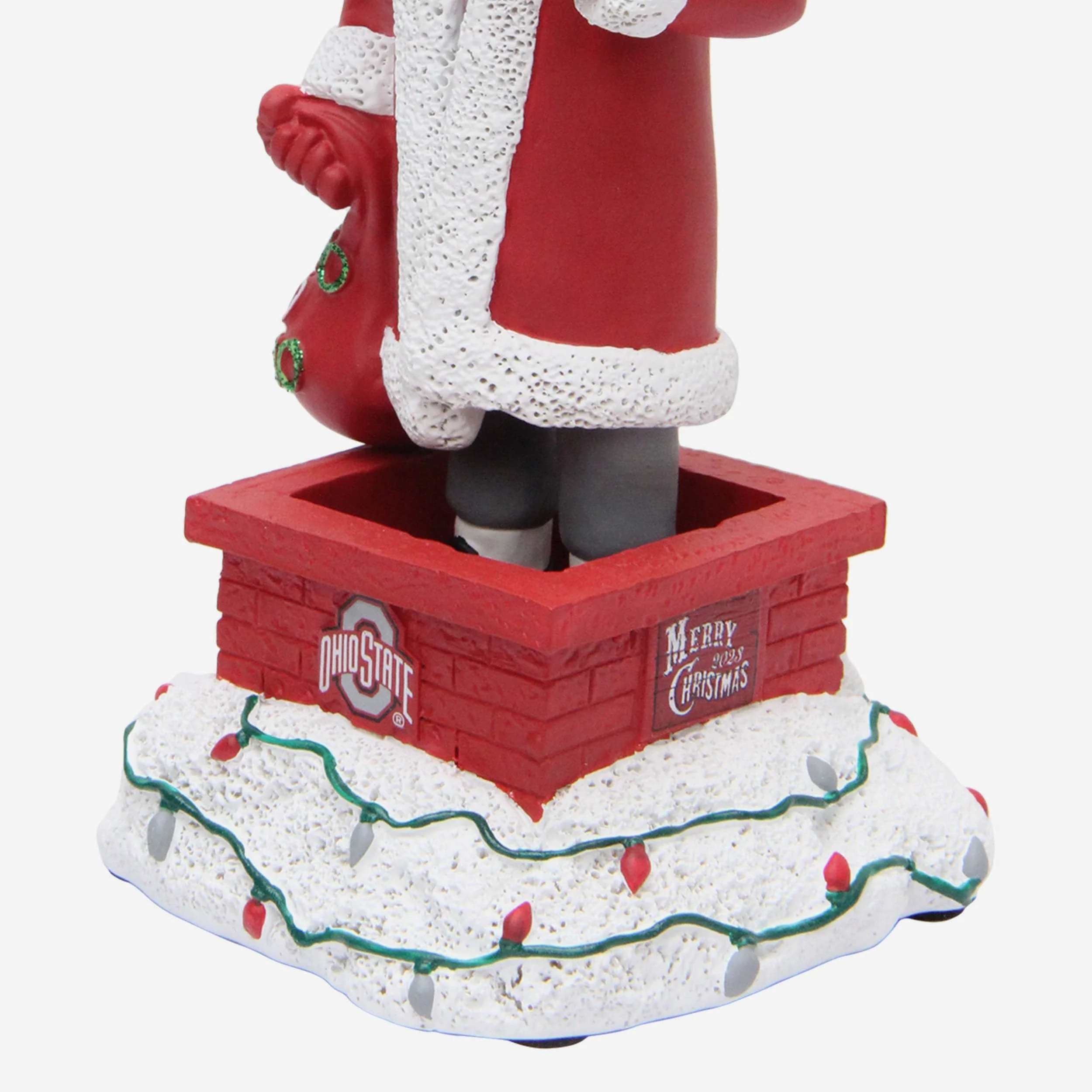 Brutus Buckeye Ohio State Buckeyes Santa Mascot Bobblehead - Image 3