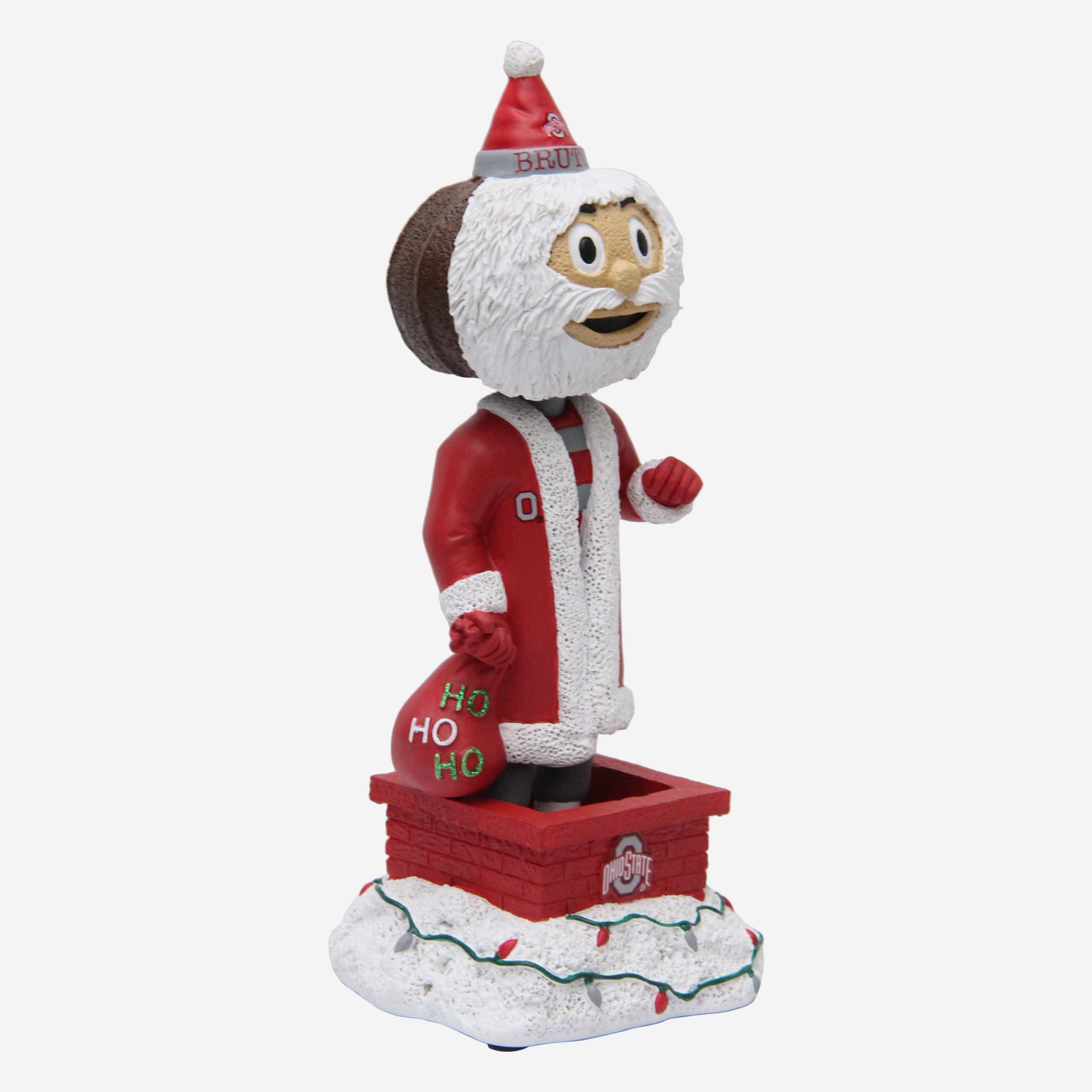 Brutus Buckeye Ohio State Buckeyes Santa Mascot Bobblehead - Image 4