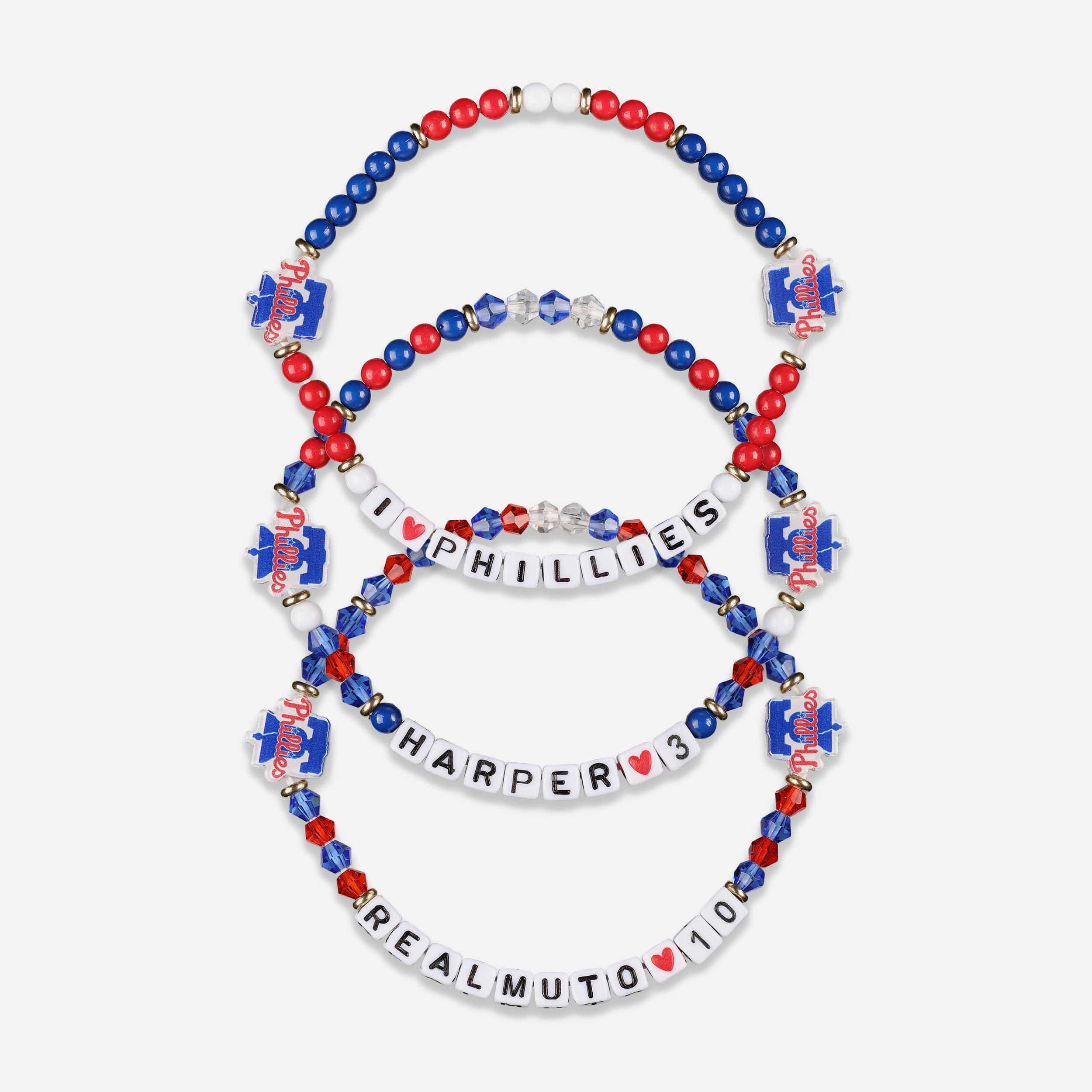 Bryce Harper & JT Realmuto Philadelphia Phillies 3 Pack Player Friendship Bracelet