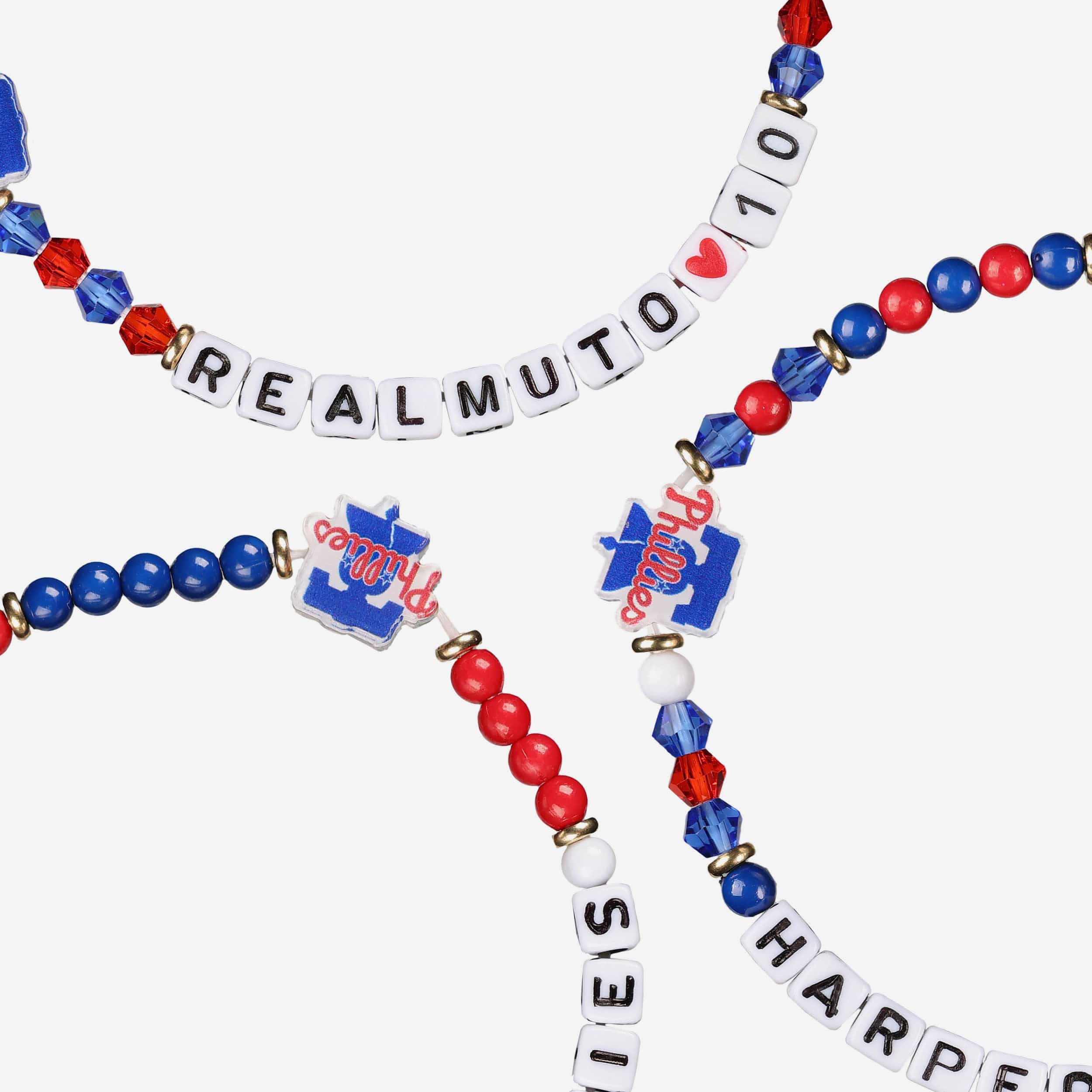 Bryce Harper & JT Realmuto Philadelphia Phillies 3 Pack Player Friendship Bracelet - Image 2