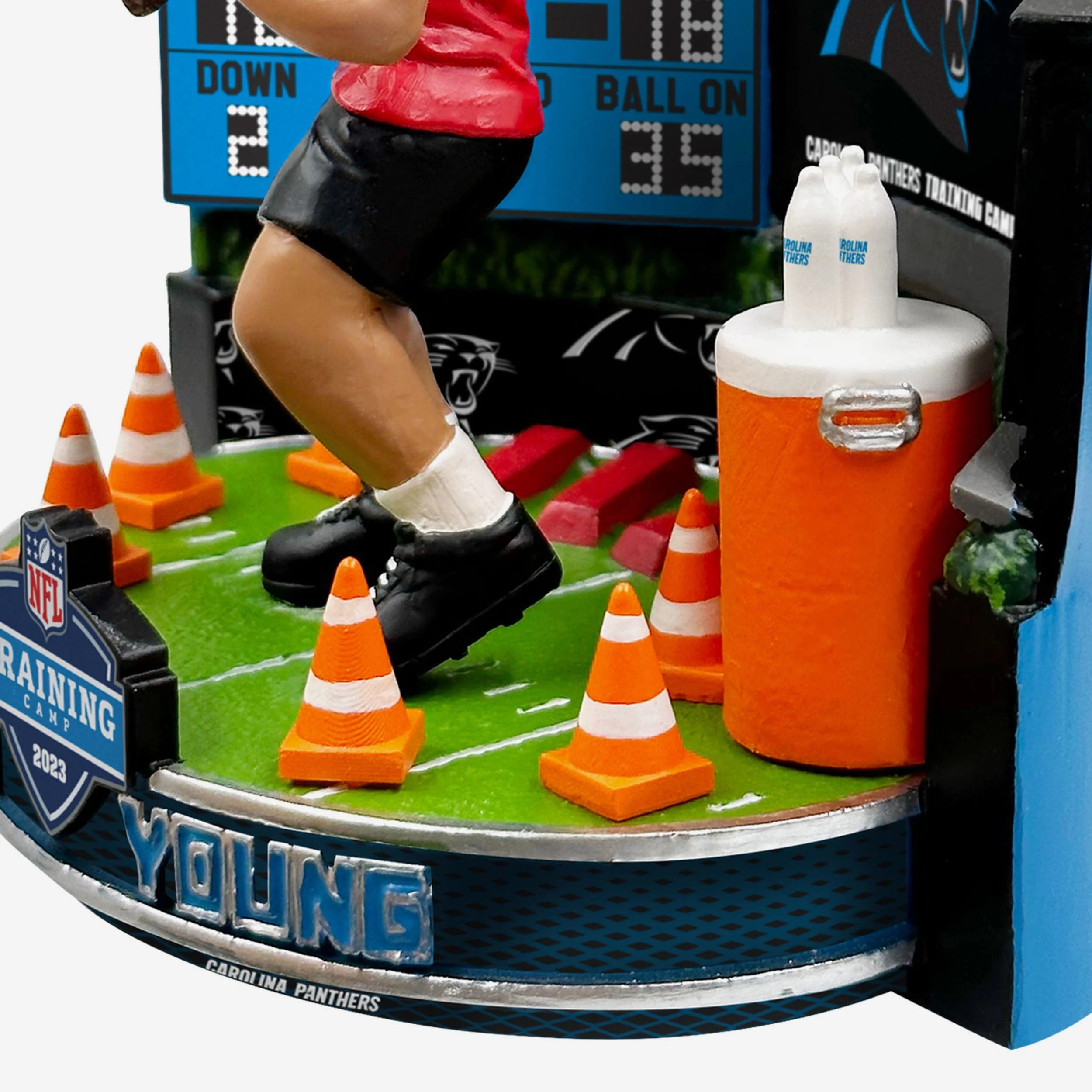 Bryce Young Carolina Panthers 2023 Training Camp Mini Bobblehead Scene - Image 3