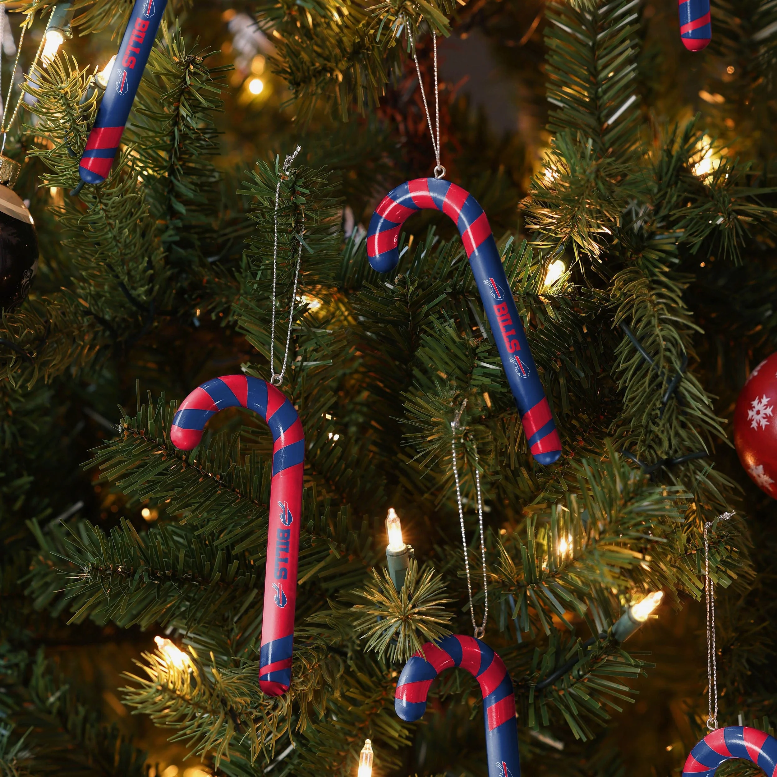 Buffalo Bills 12 Pack Candy Cane Ornament Set - Image 3