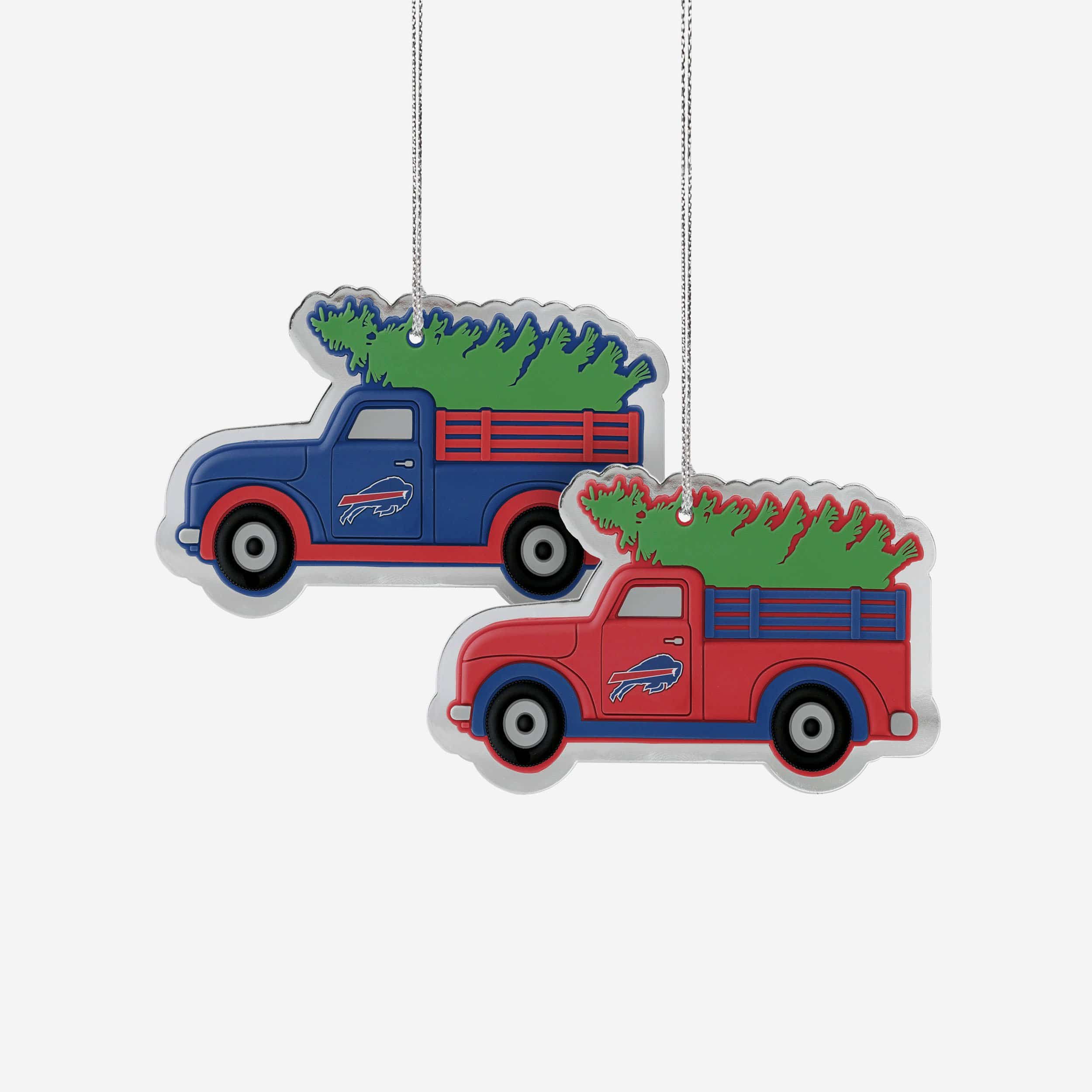 Buffalo Bills 2 Pack Flat Metal Truck Ornaments
