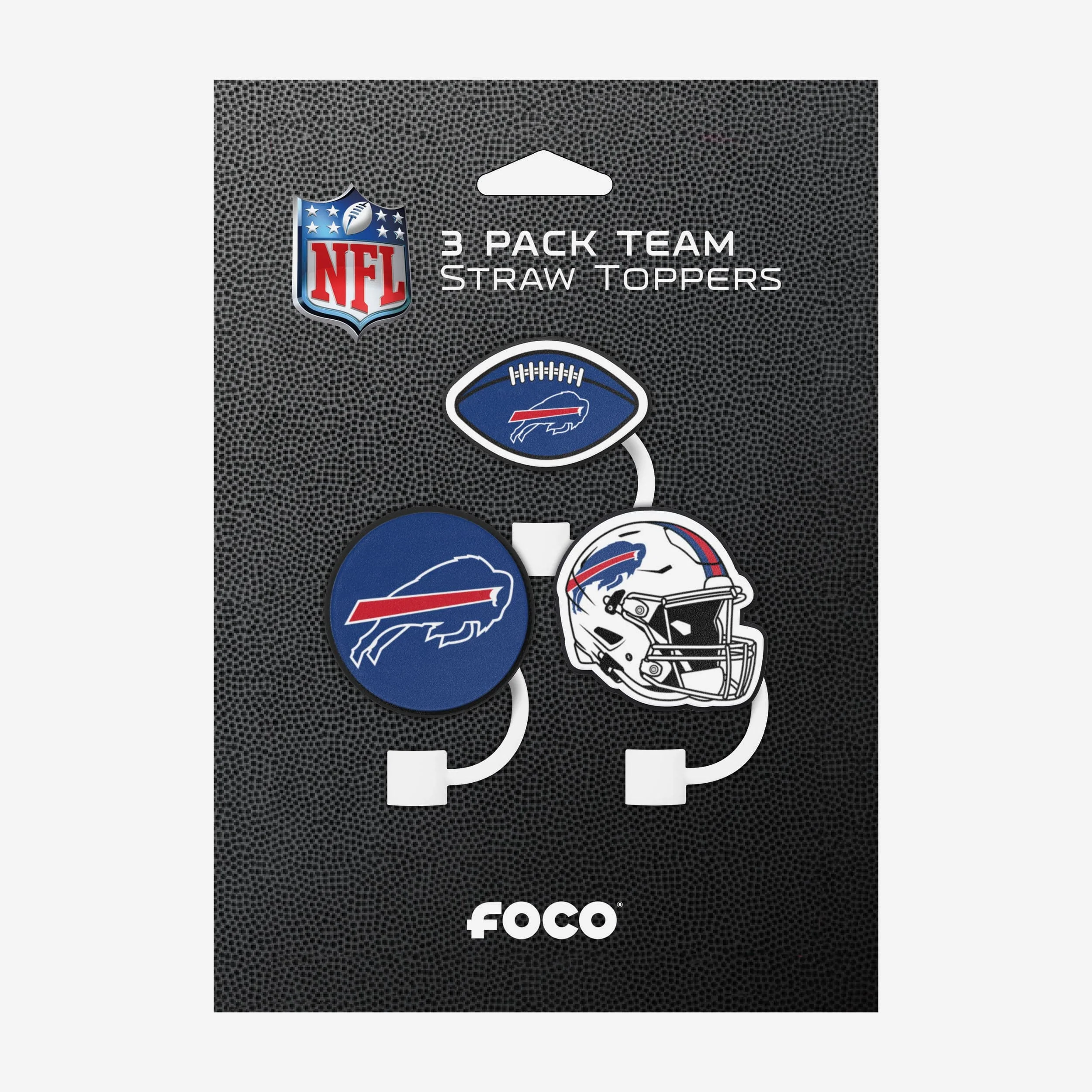 Buffalo Bills 3 Pack Primary Logo Straw Toppers - Image 6