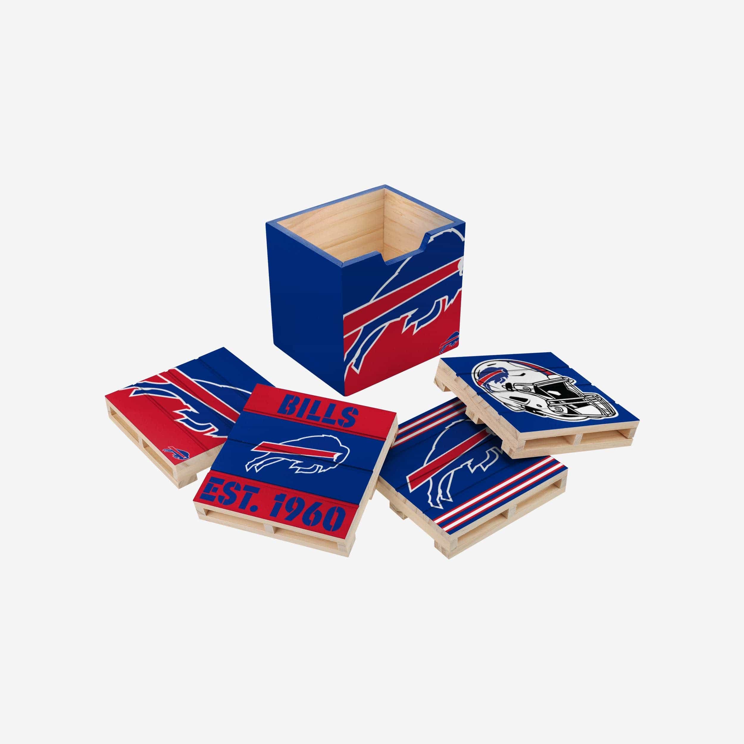 Buffalo Bills 4 Pack Pallet Coaster Set - Image 3