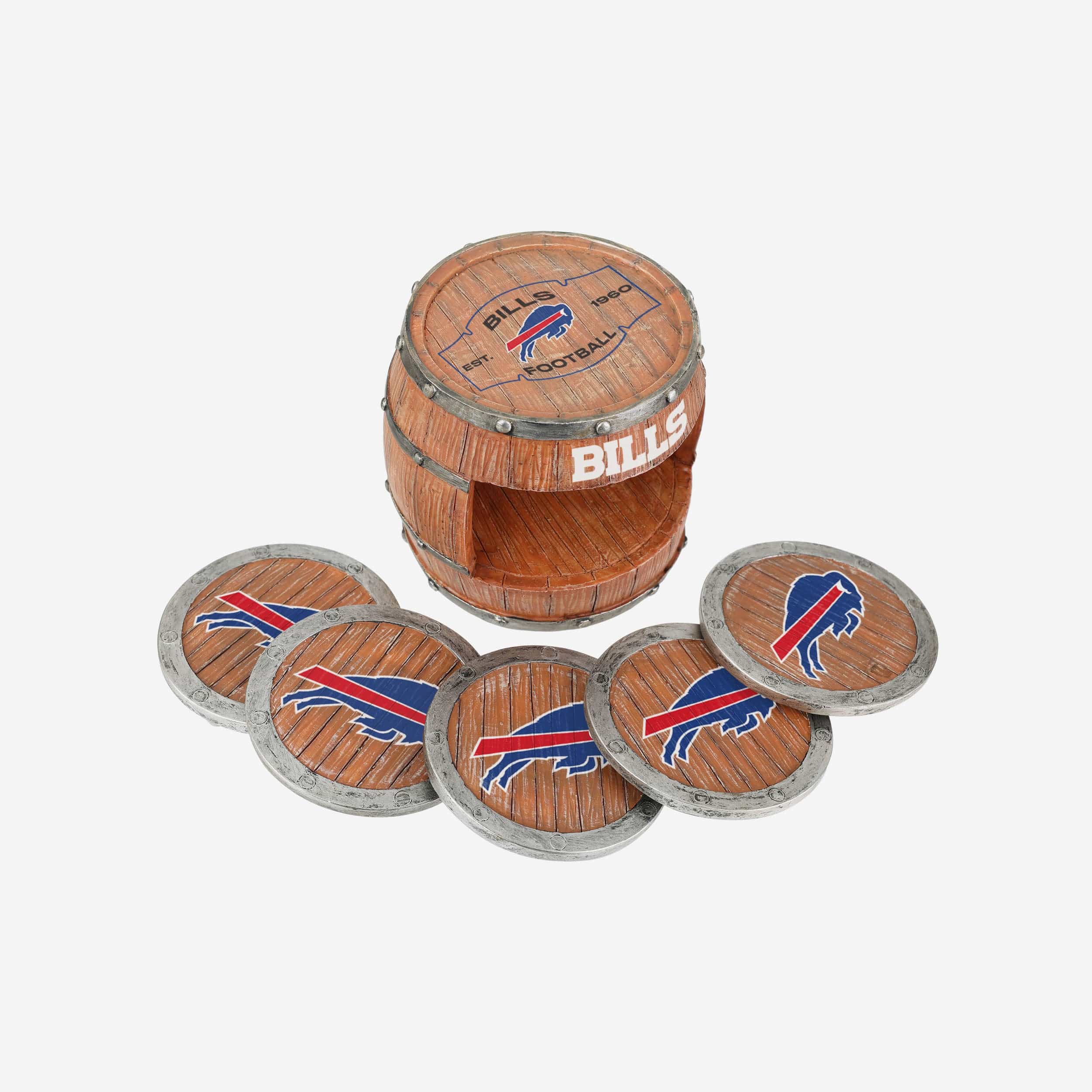 Buffalo Bills 5 Pack Barrel Coaster Set - Image 3