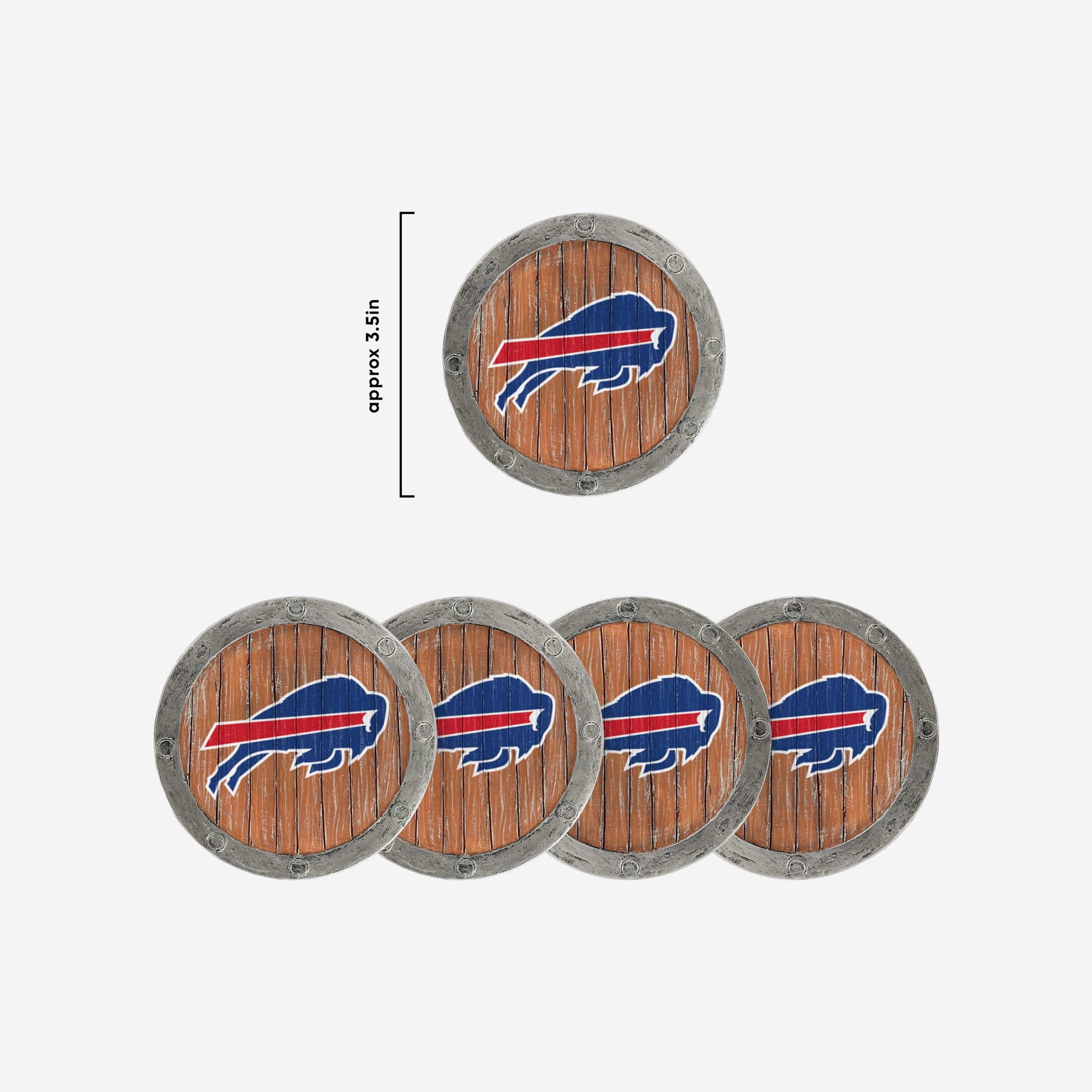 Buffalo Bills 5 Pack Barrel Coaster Set - Image 5