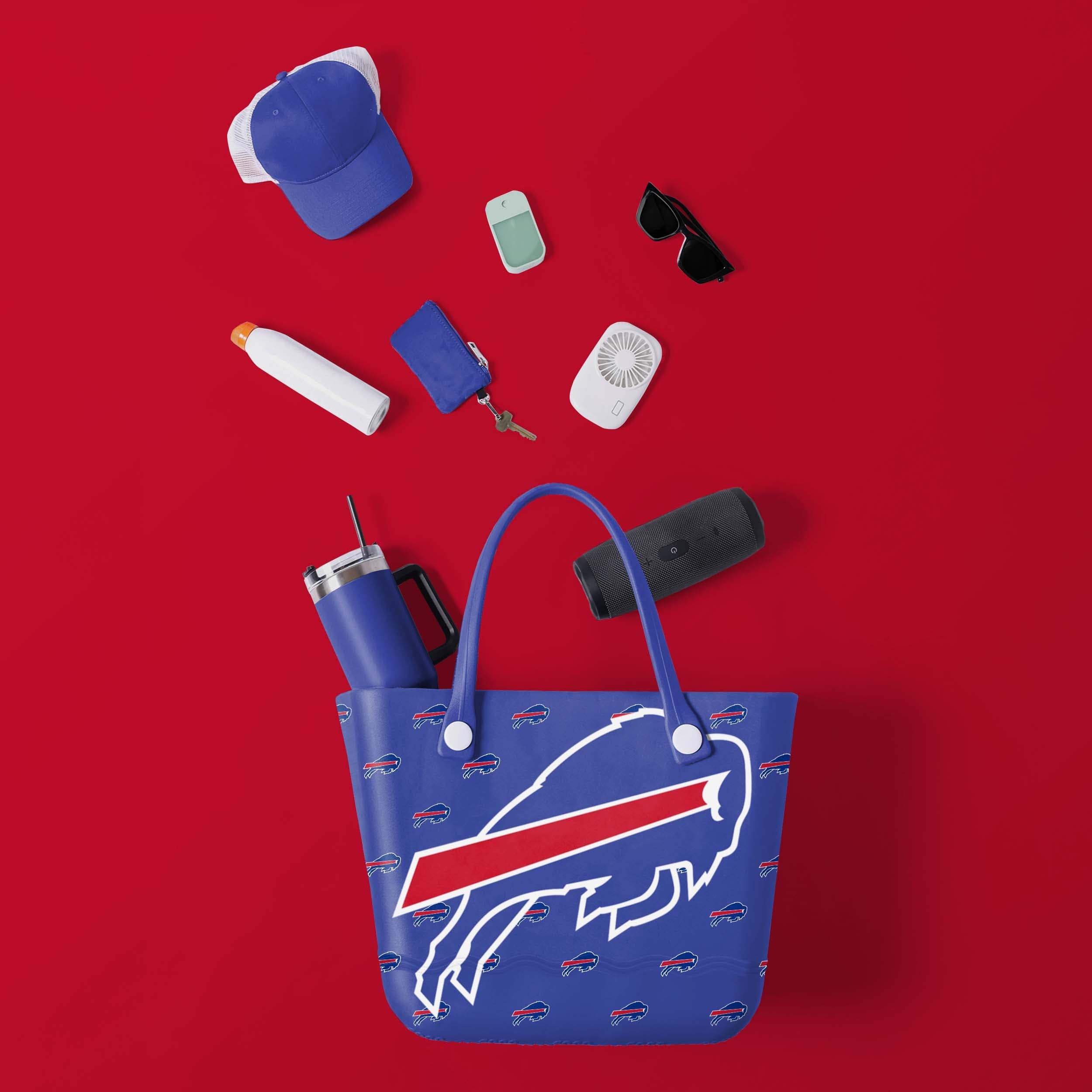 Buffalo Bills Big Logo Mini Print Tailgate Tote Bag - Image 2