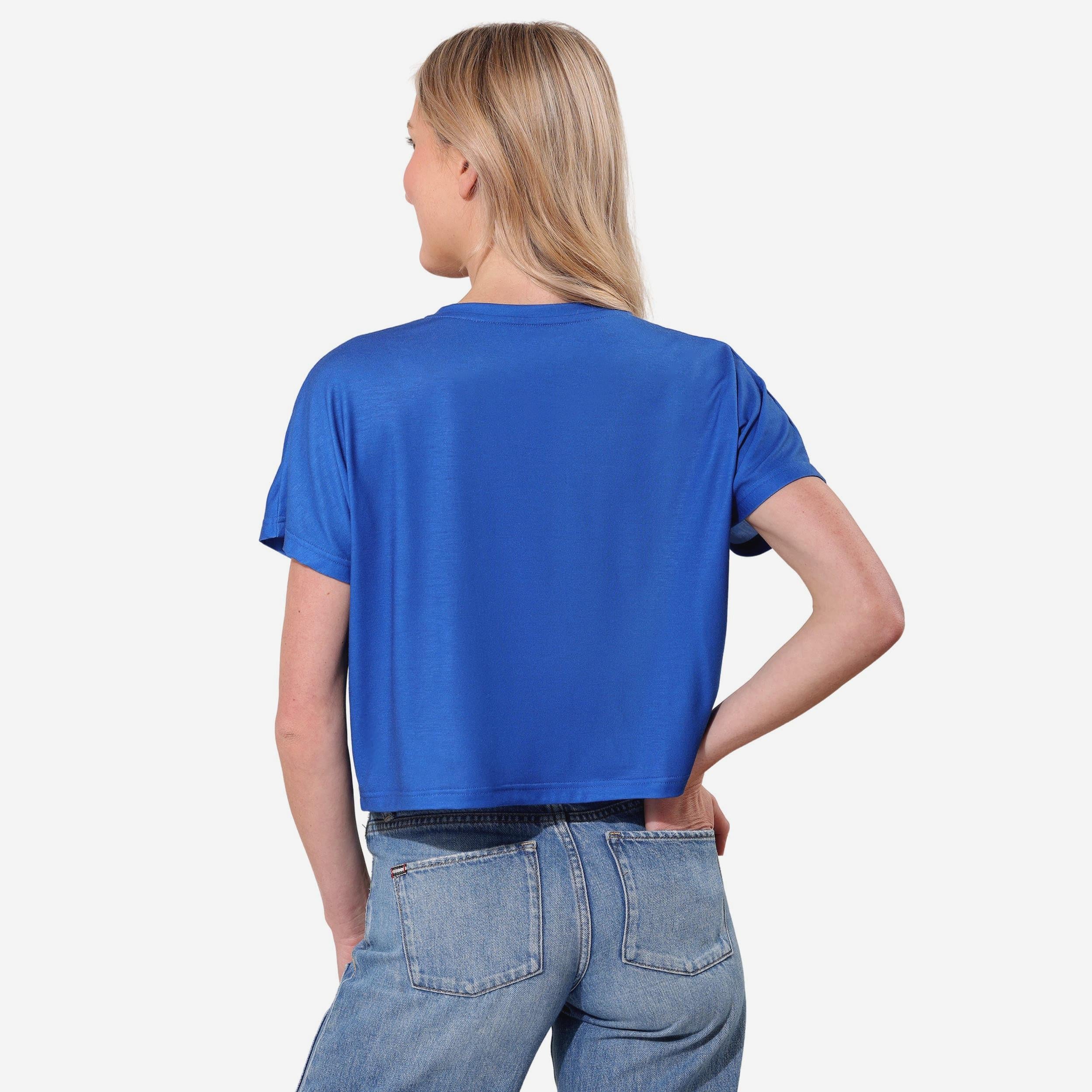 Buffalo Bills Big Wordmark Rhinestone Crop Top - Image 3