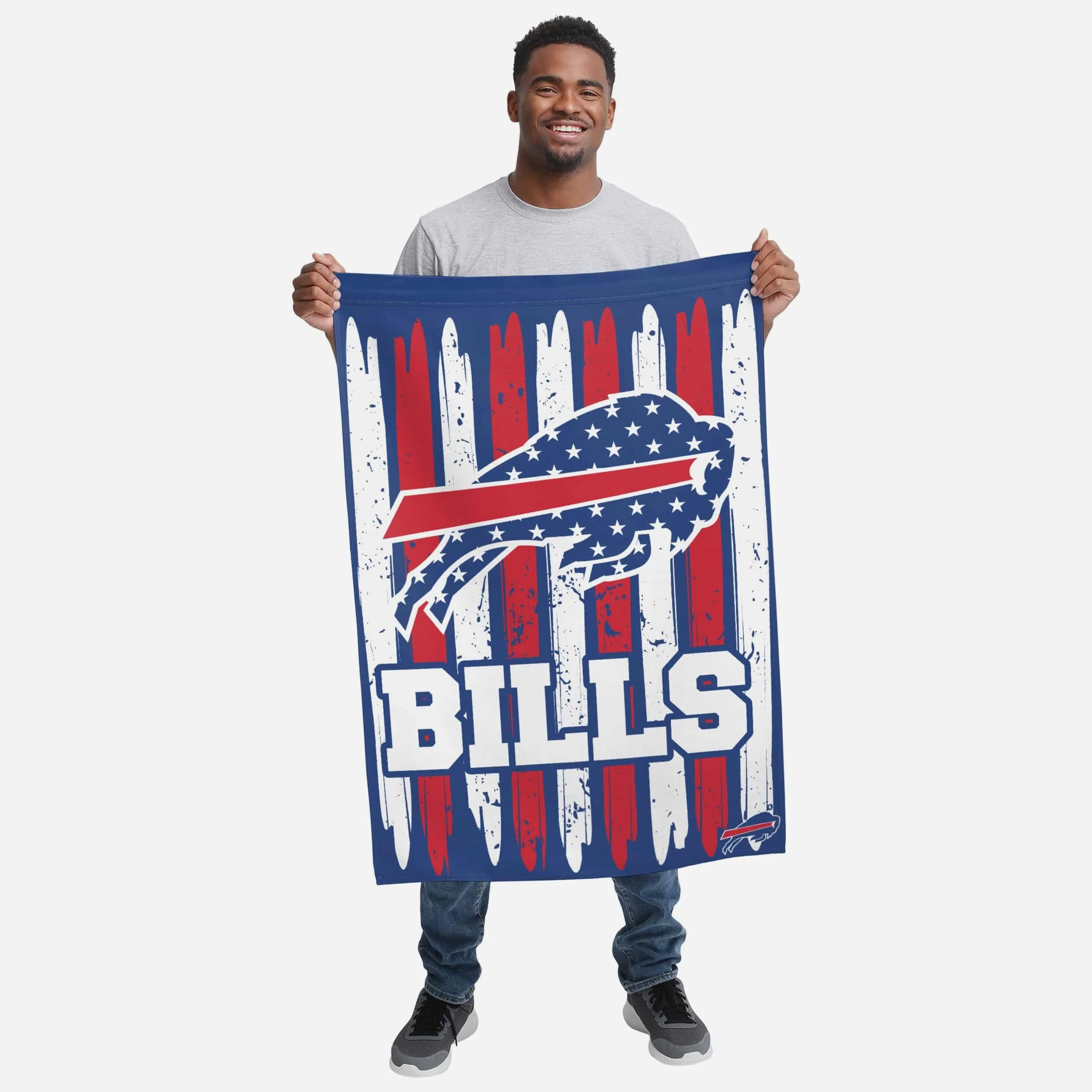 Buffalo Bills Brushstroke Americana Vertical Flag - Image 2