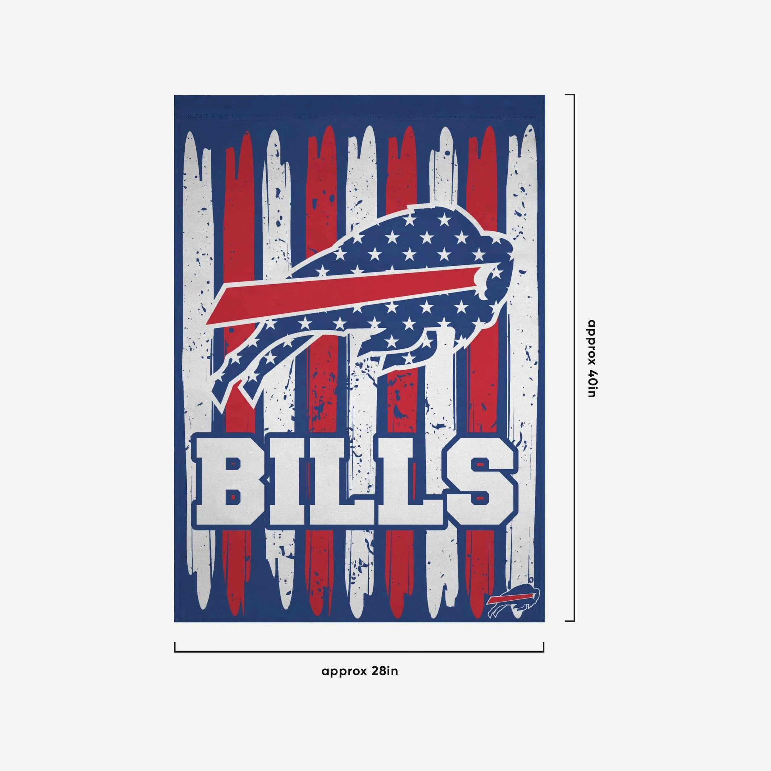 Buffalo Bills Brushstroke Americana Vertical Flag - Image 3
