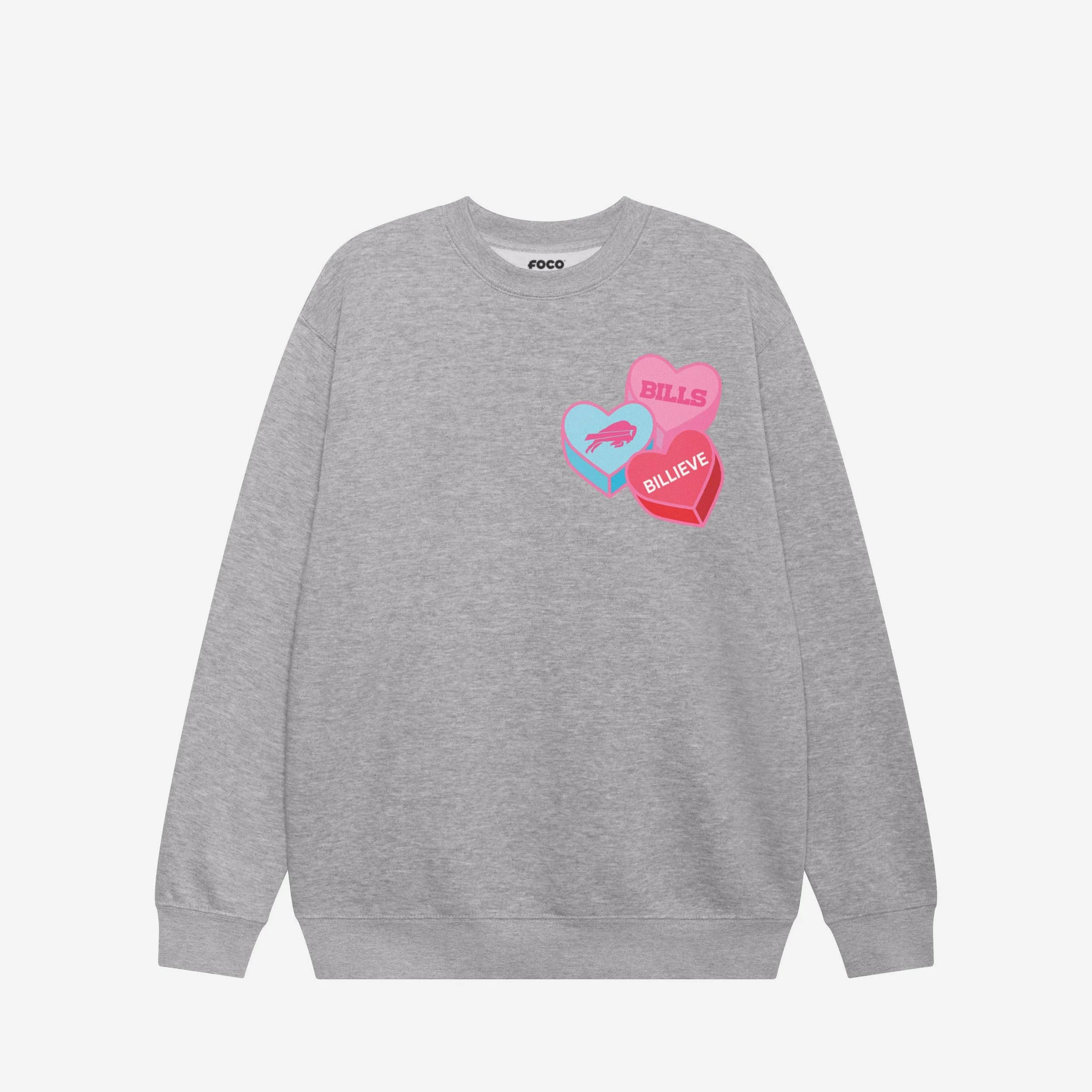 Buffalo Bills Candy Heart Crew Neck Sweatshirt - Image 3