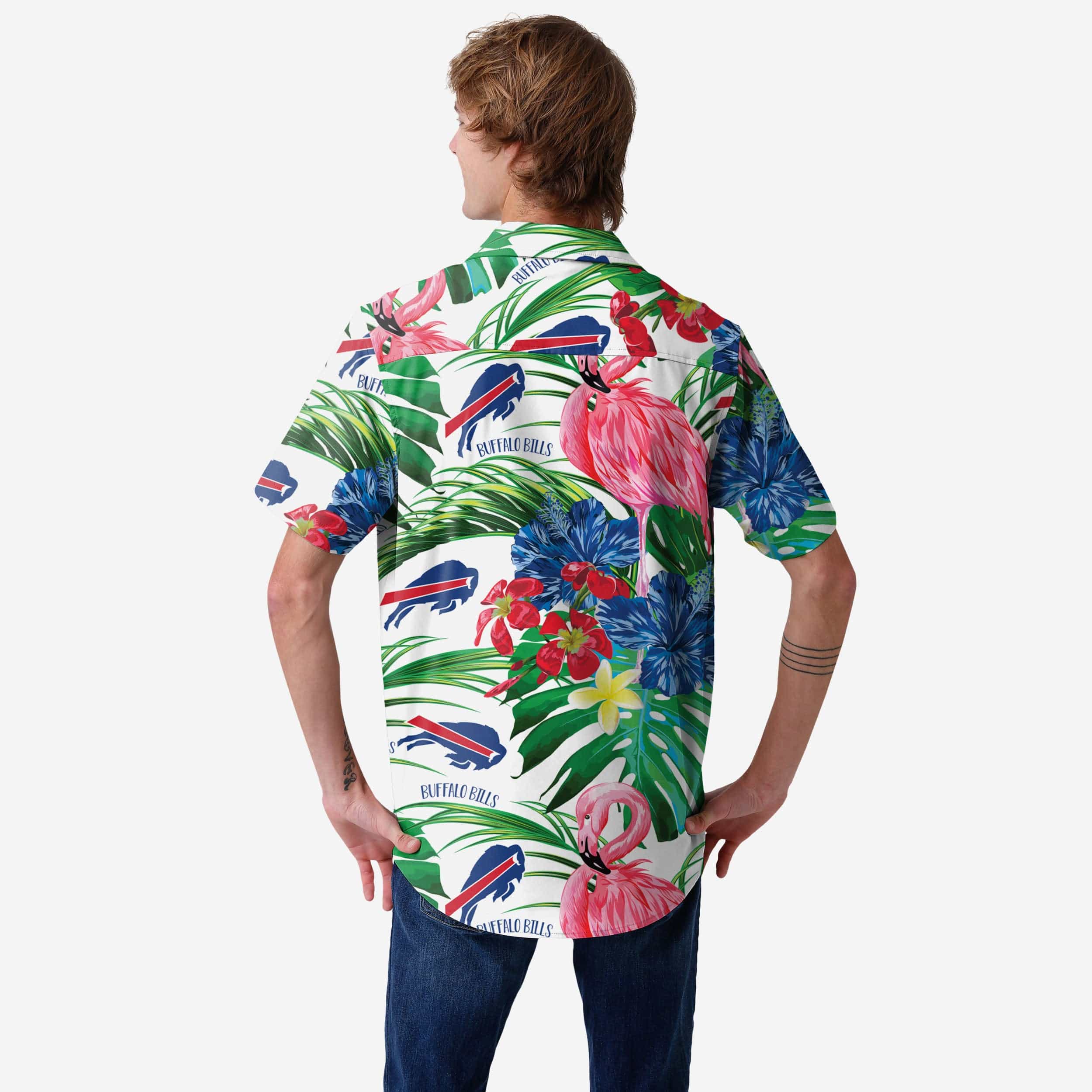 Buffalo Bills Flamingo Button Up Shirt - Image 2