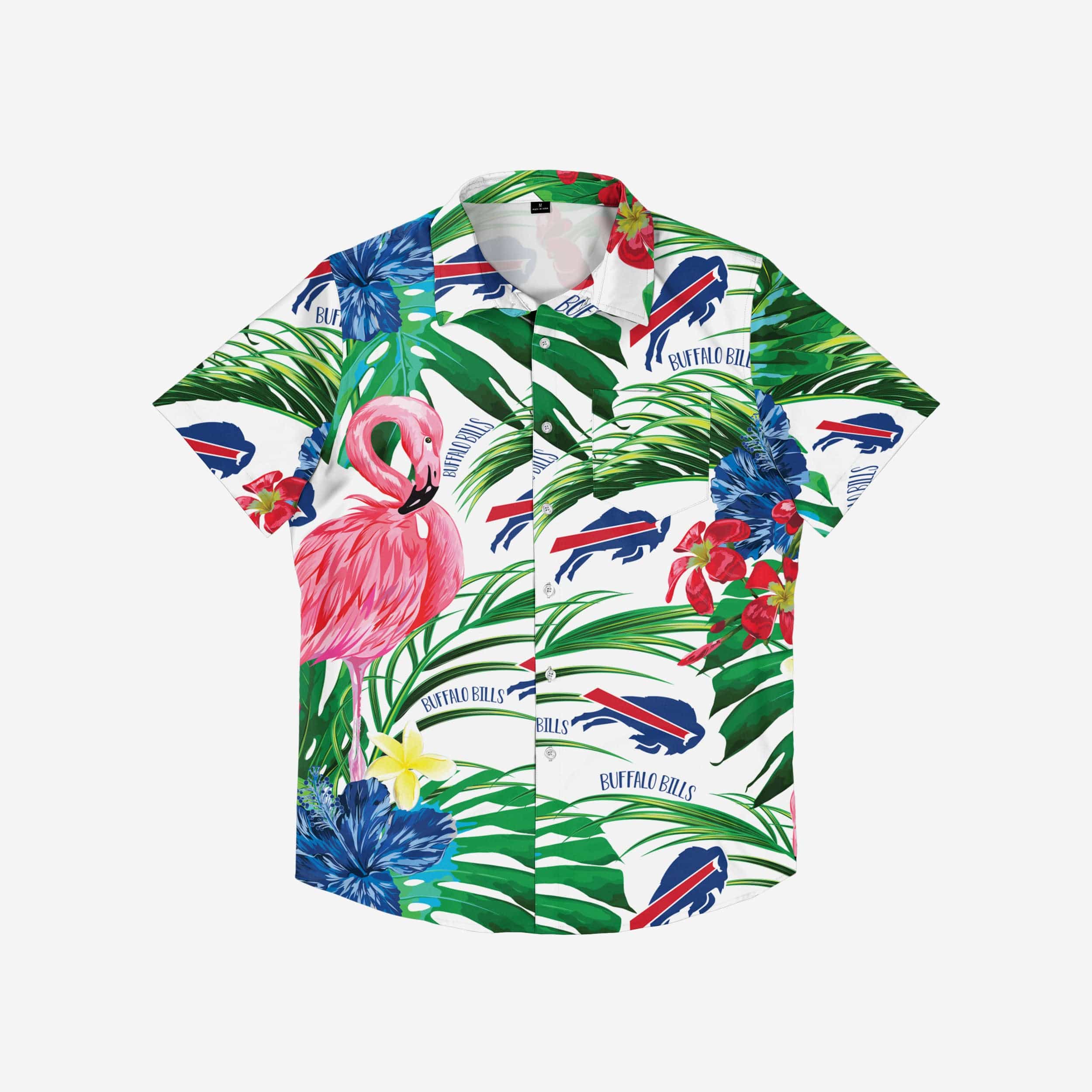 Buffalo Bills Flamingo Button Up Shirt - Image 3