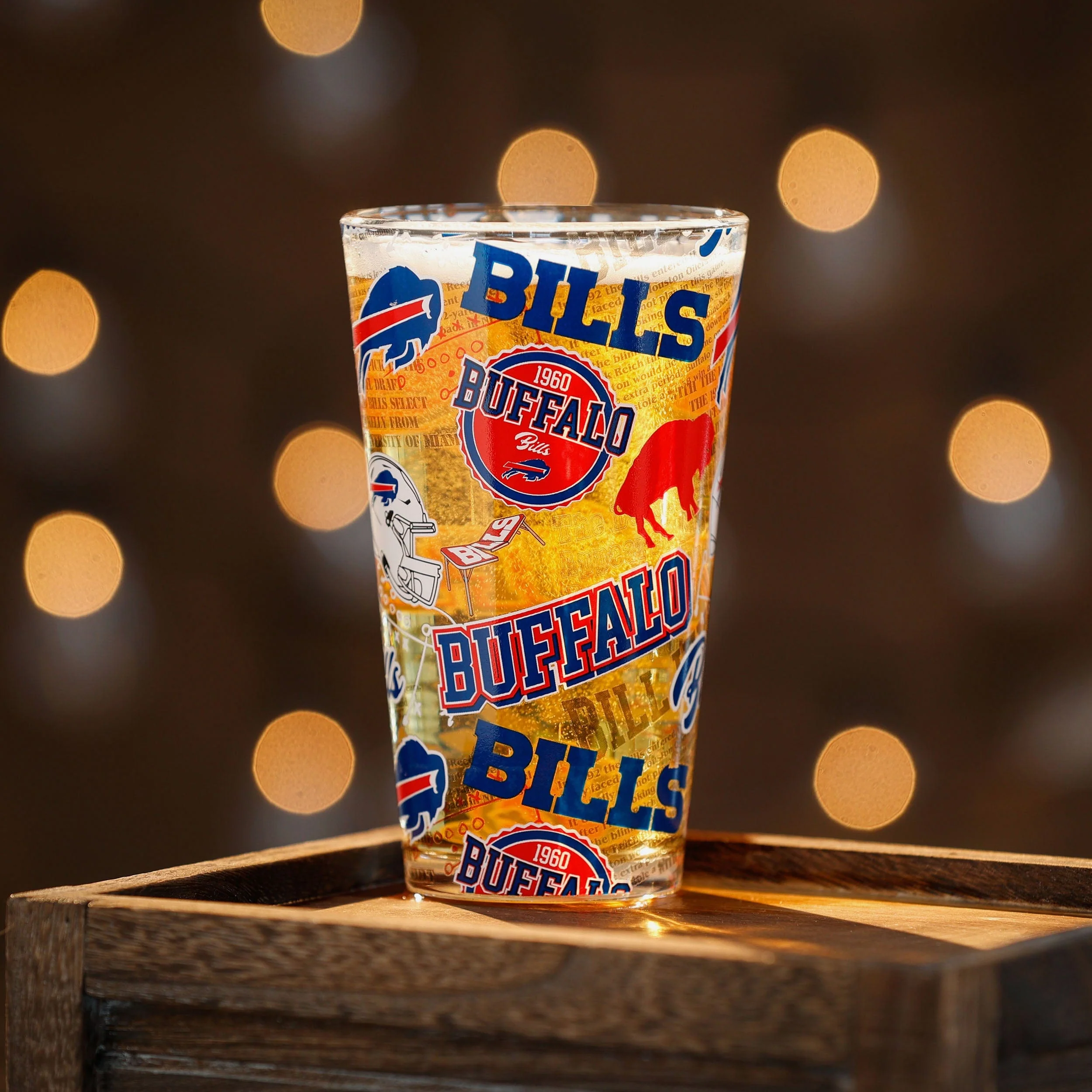 Buffalo Bills Historic Print Pint Glass - Image 2