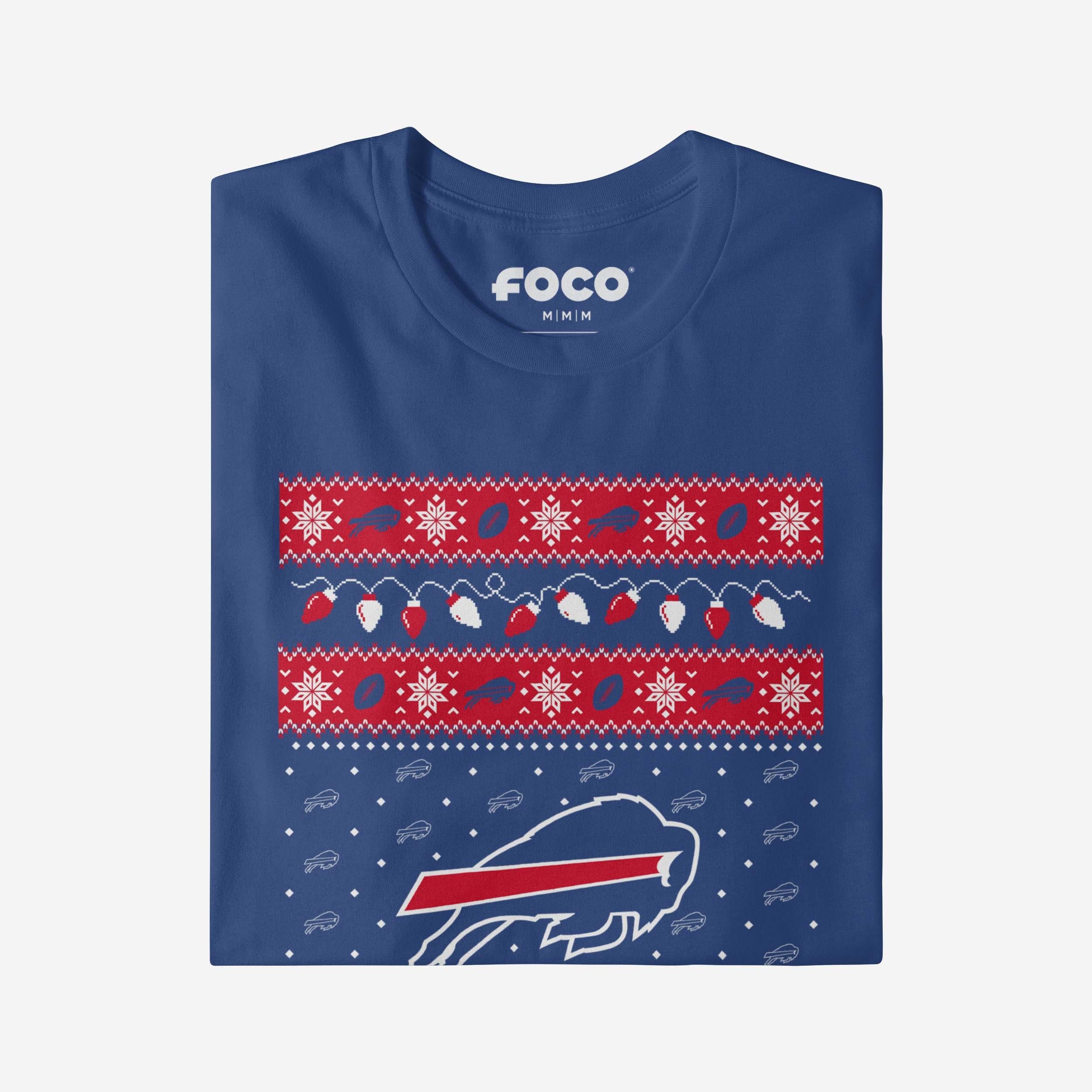 Buffalo Bills Holiday Lights Sweater Long Sleeve T-Shirt - Image 4