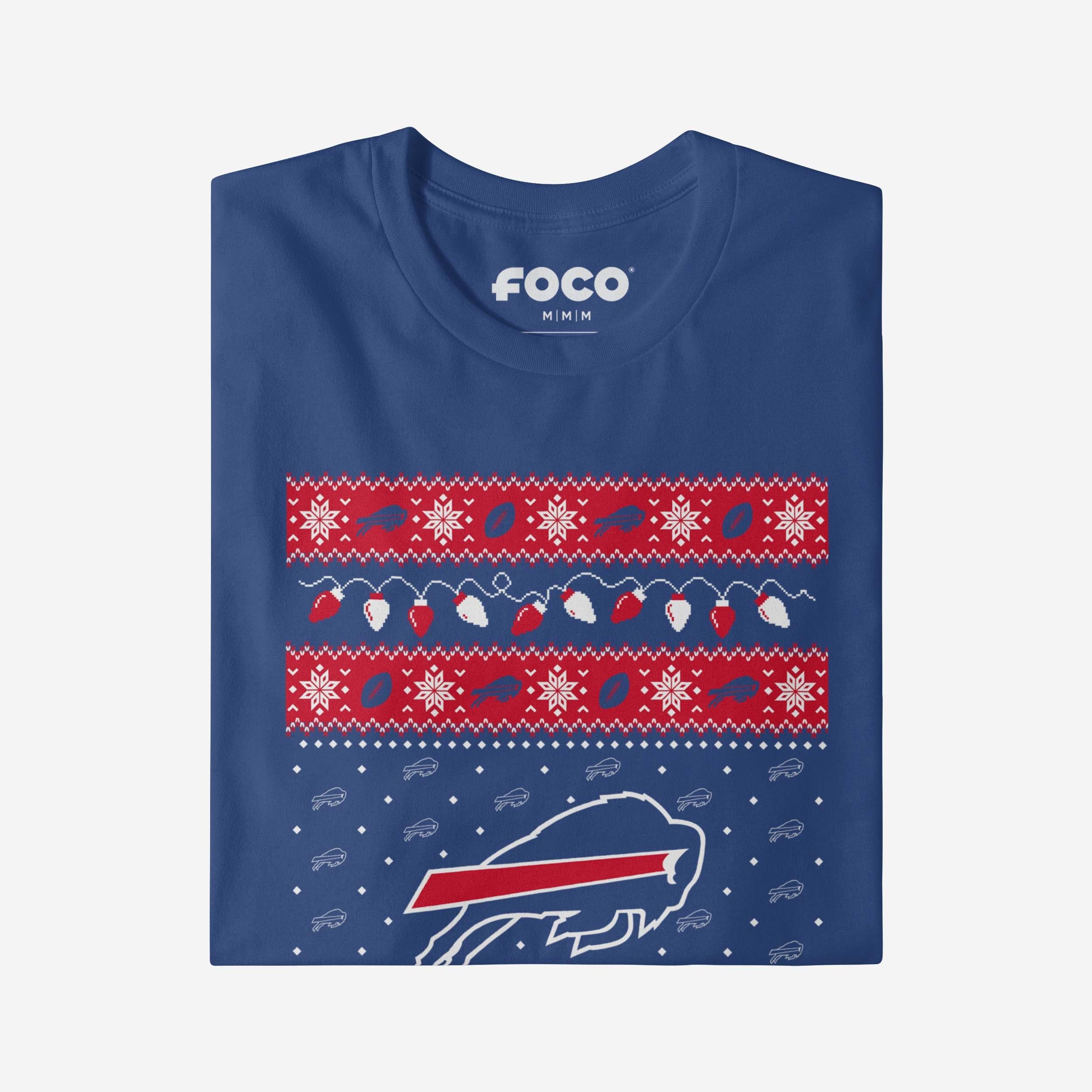 Buffalo Bills Holiday Lights Sweater T-Shirt - Image 4